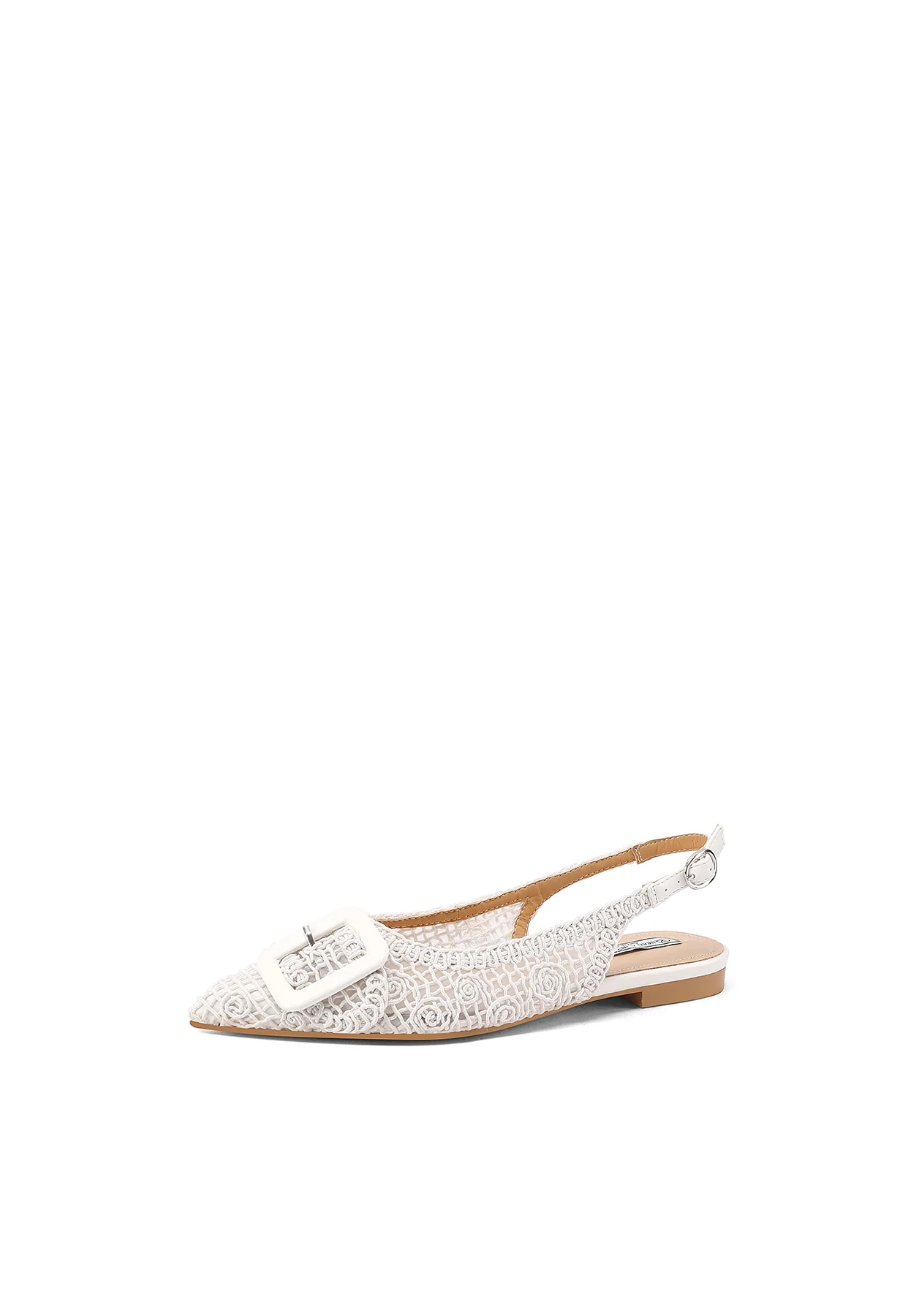 Ballerina slingback ricamata con dettaglio fibbia ZM9997 - Image 11
