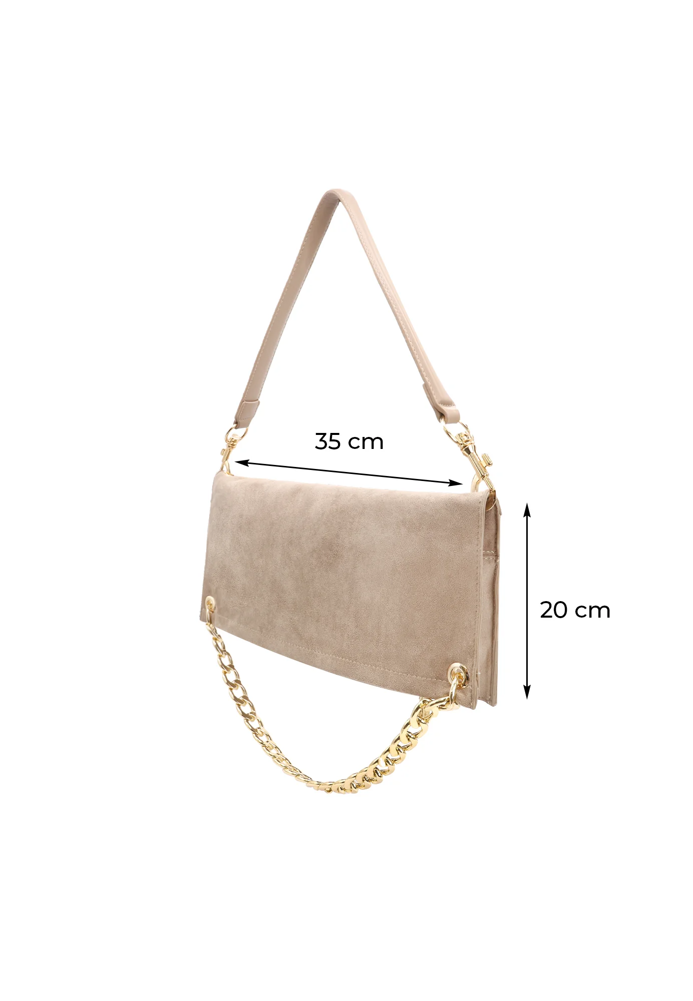 Borsa donna a tracolla in camoscio con catena LW193 - Image 3