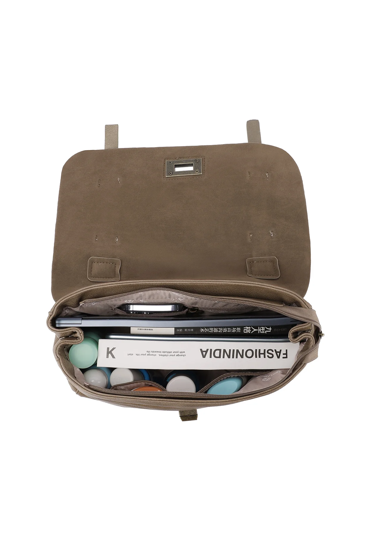 Borsa stile college in ecopelle e camoscio M1054 - Image 18
