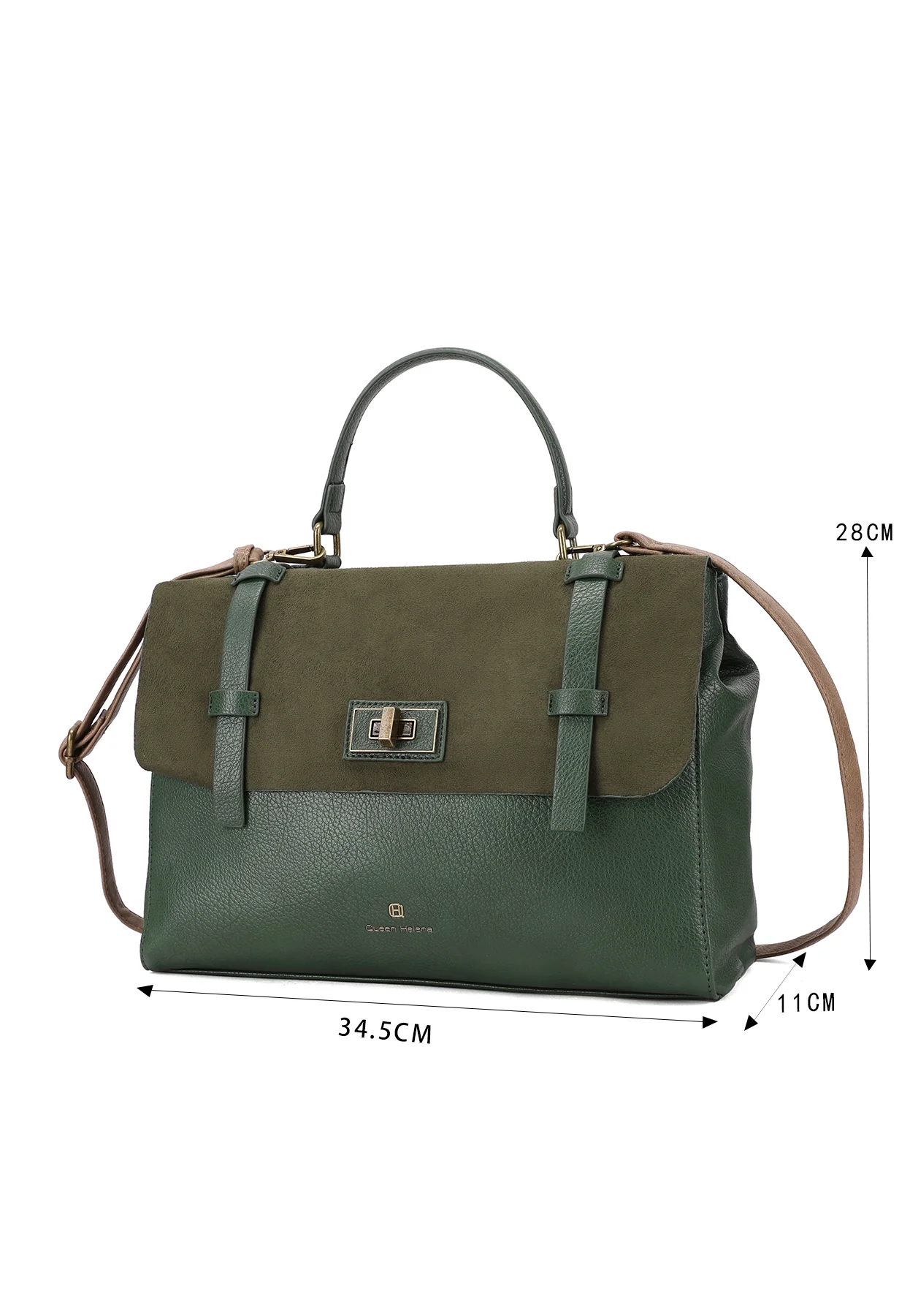 Borsa stile college in ecopelle e camoscio M1054 - Image 22