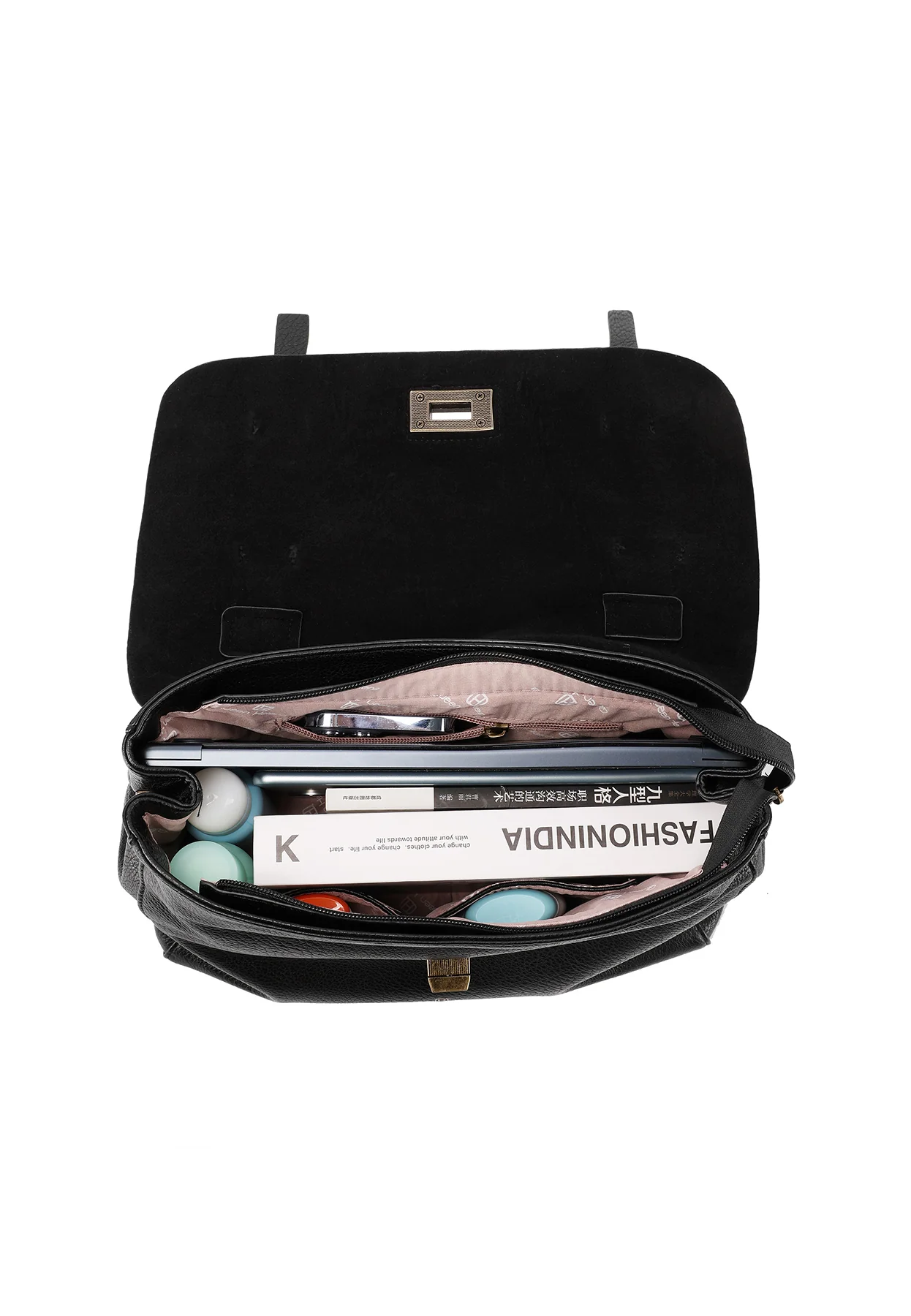 Borsa stile college in ecopelle e camoscio M1054 - Image 6