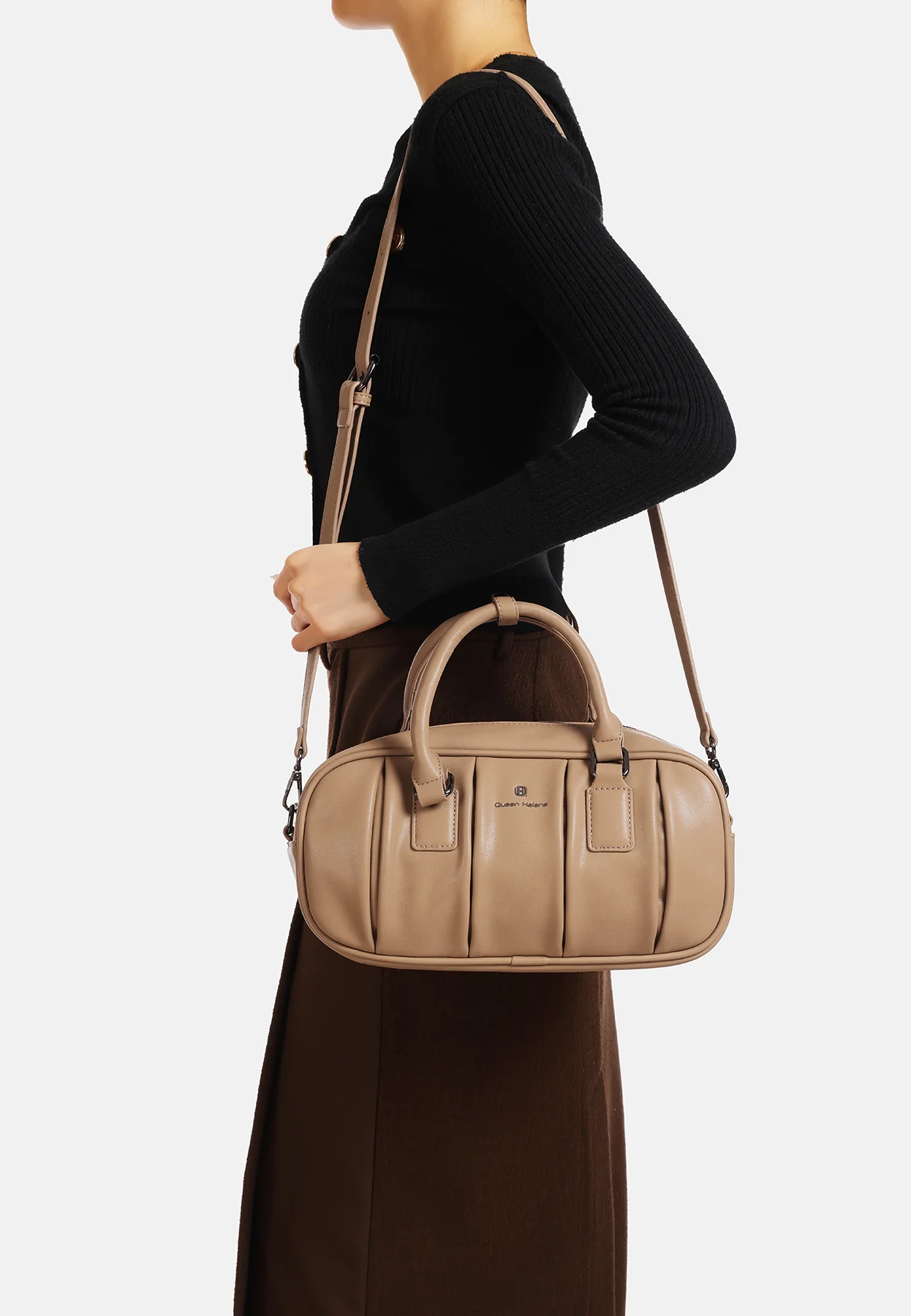 Borsa in ecopelle a cilindro con manici M1056