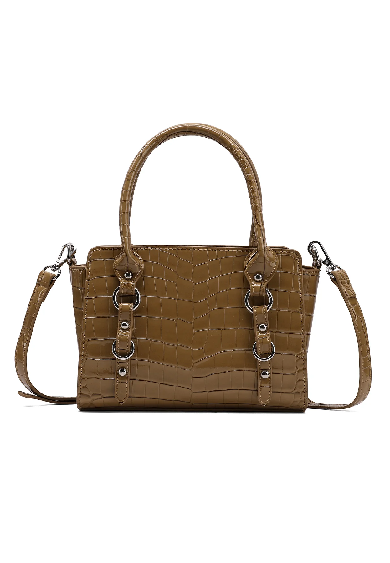 Borsa a mano donna effetto coccodrillo con tracolla M1071 - Image 2