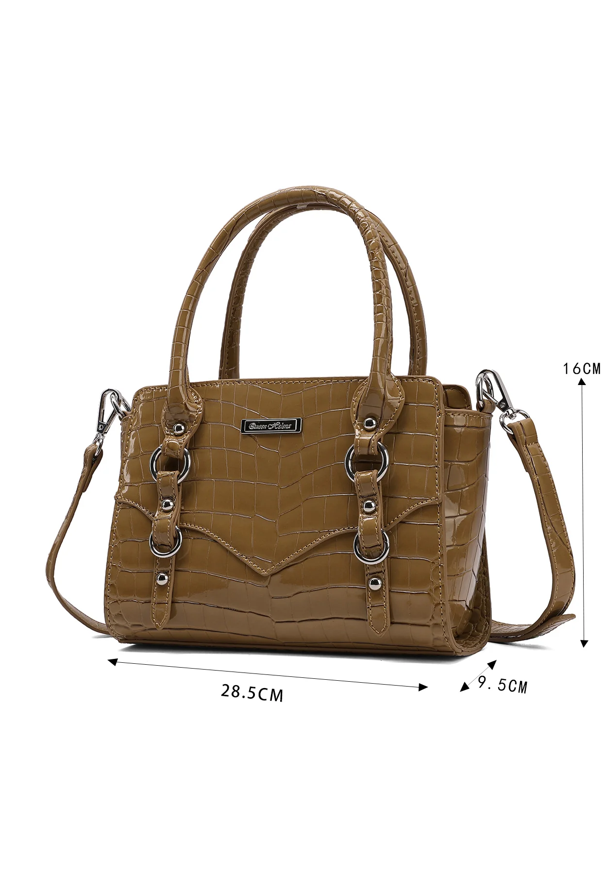 Borsa a mano donna effetto coccodrillo con tracolla M1071 - Image 5