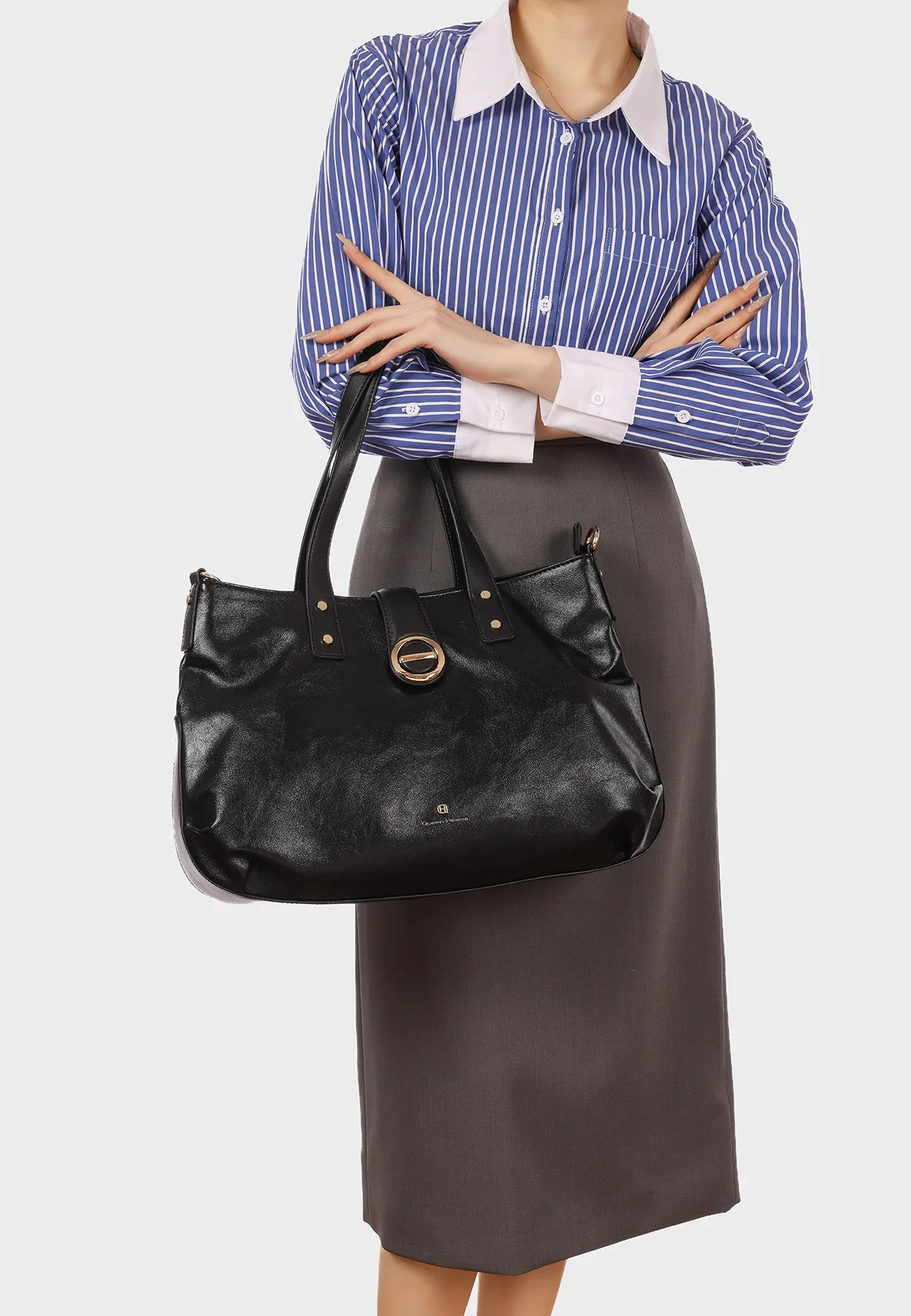 Borsa shopper elegante con manici e tracolla M1100 - Image 12