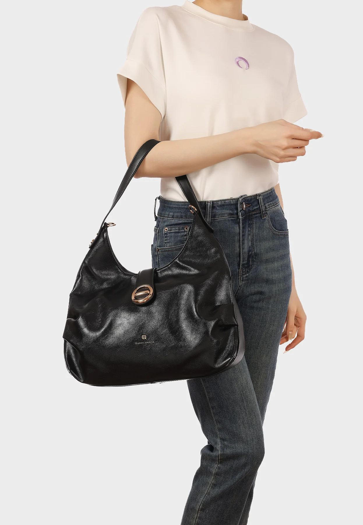 Borsa hobo morbida con tracolla regolabile M1101 - Image 7