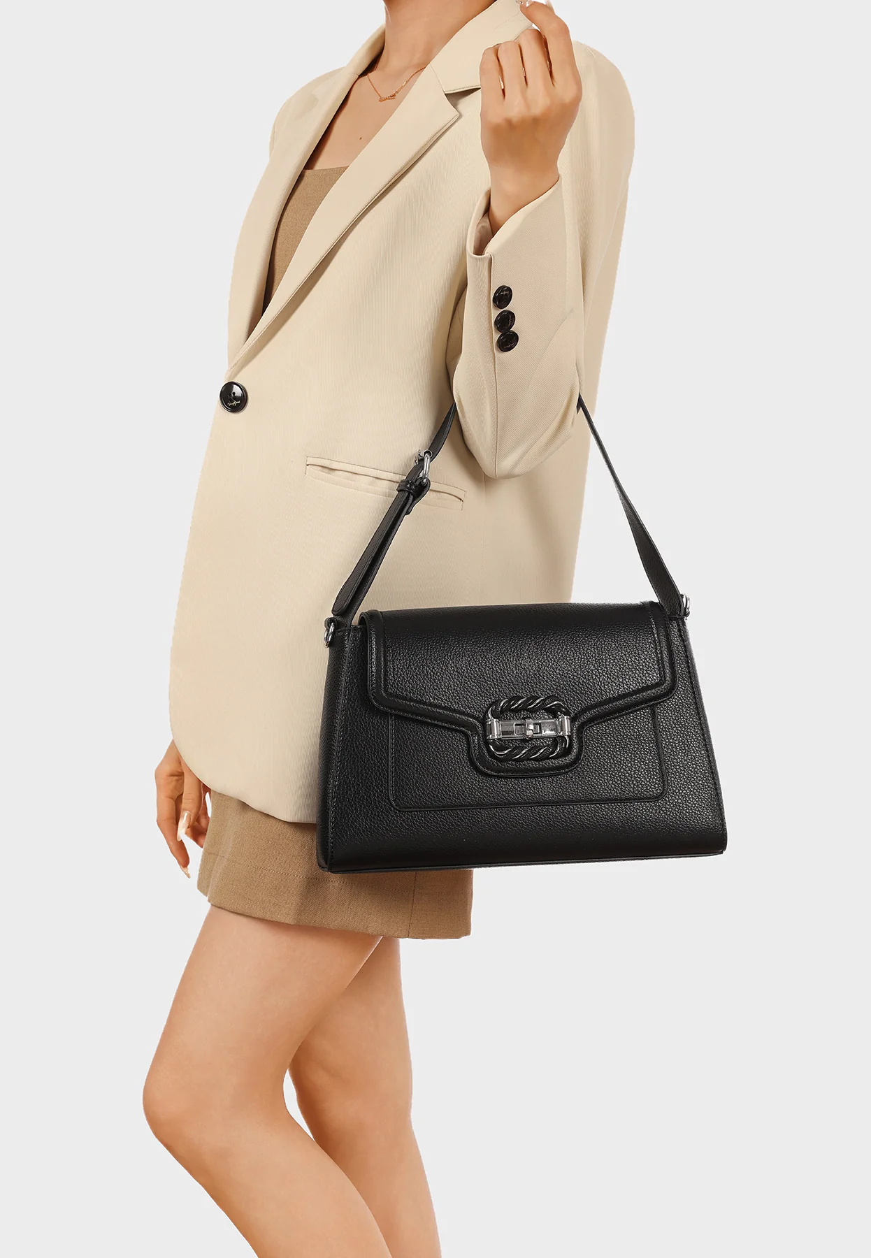 Borsa a spalla elegante con fibbia decorativa M1103 - Image 19