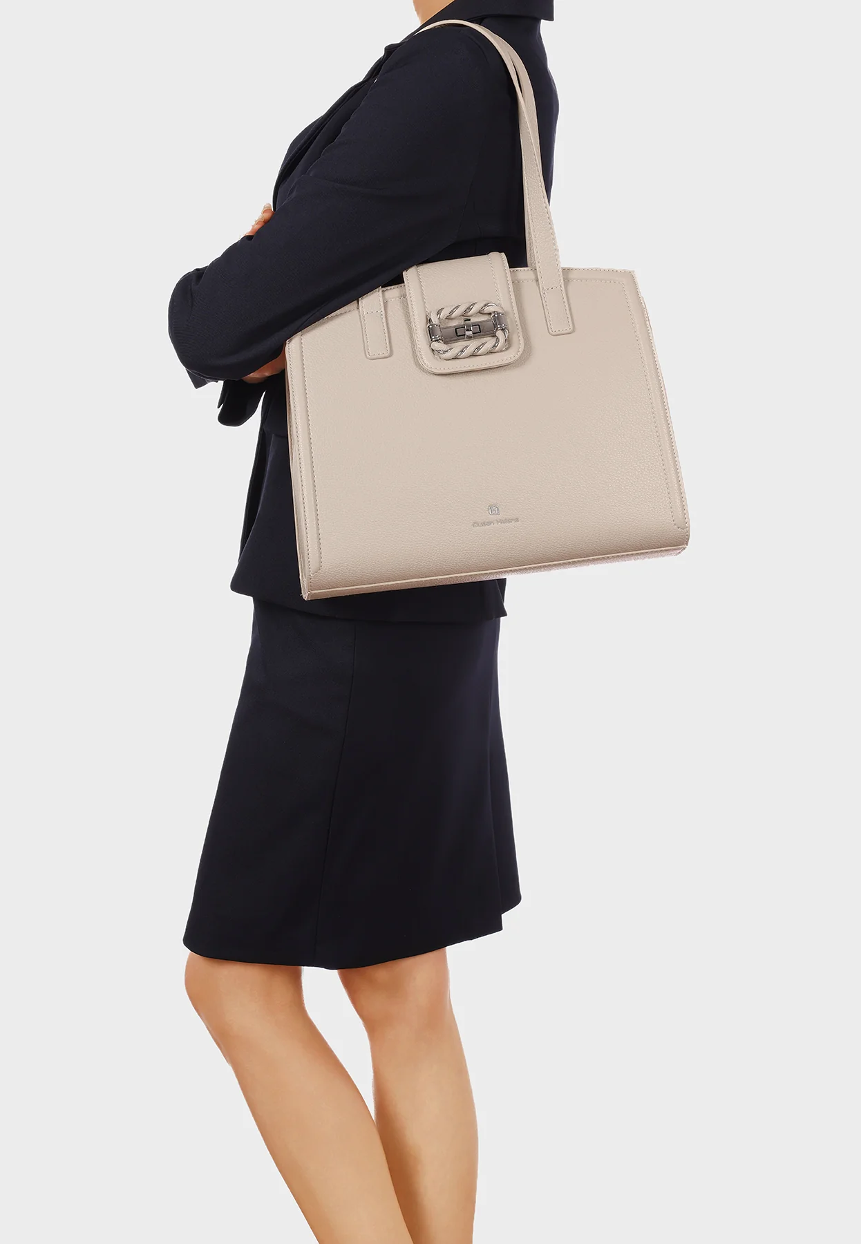 Borsa a mano strutturata con fibbia decorativa M1104 - Image 13