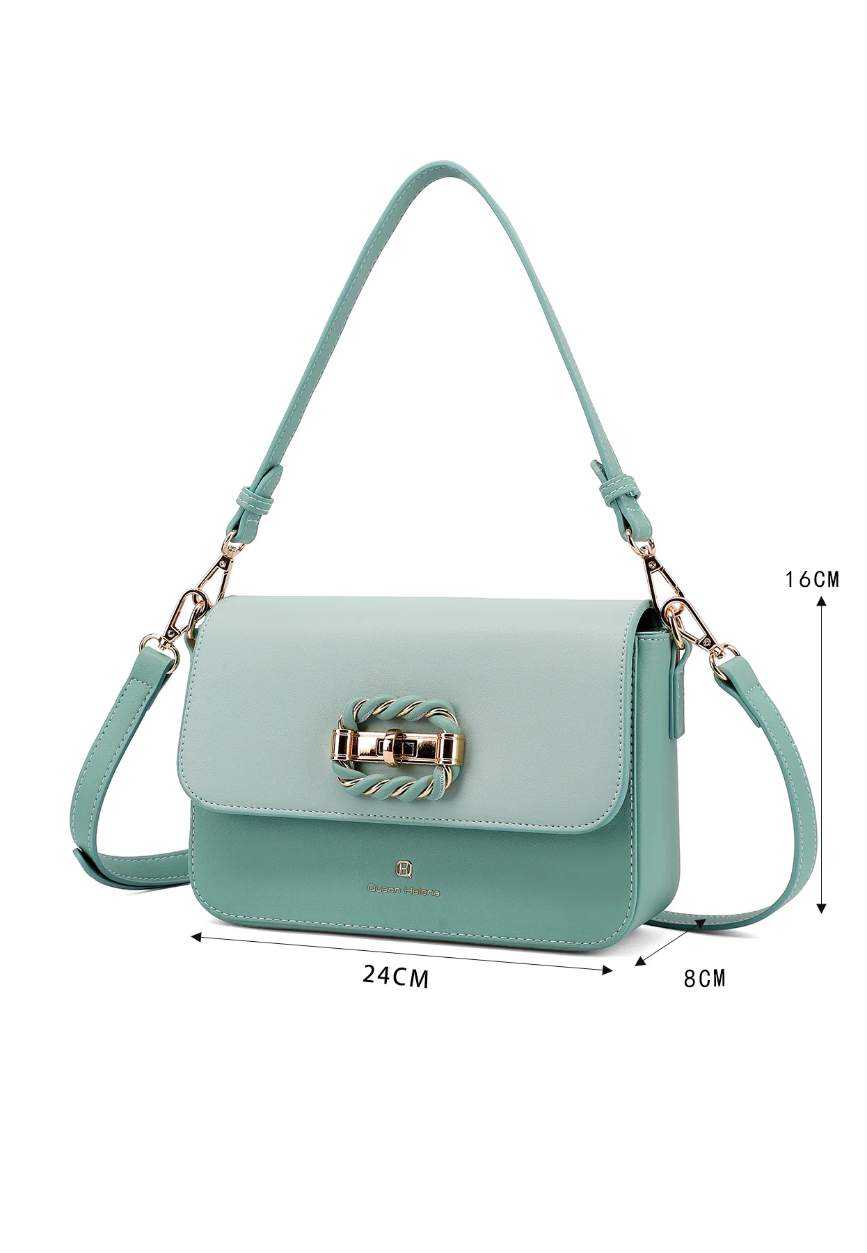 Borsa a spalla con fibbia decorativa e tracolla M1106 - Image 10