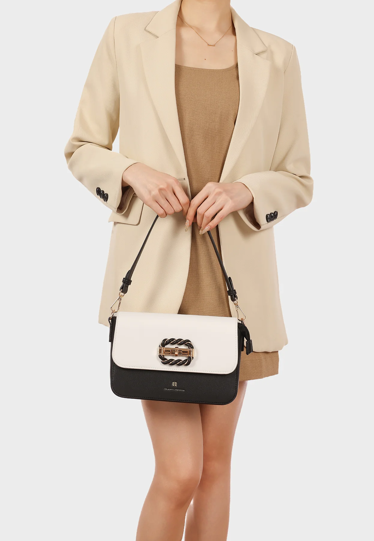 Borsa a spalla con fibbia decorativa e tracolla M1106 - Image 19