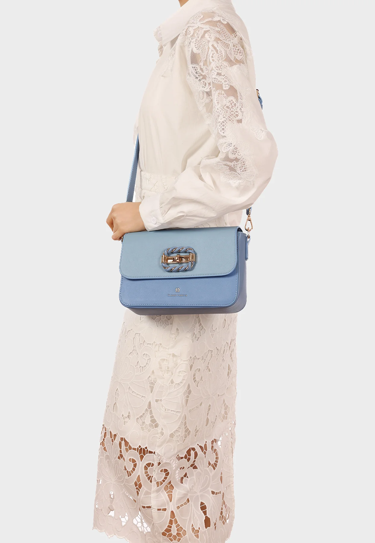 Borsa a spalla con fibbia decorativa e tracolla M1106 - Image 25
