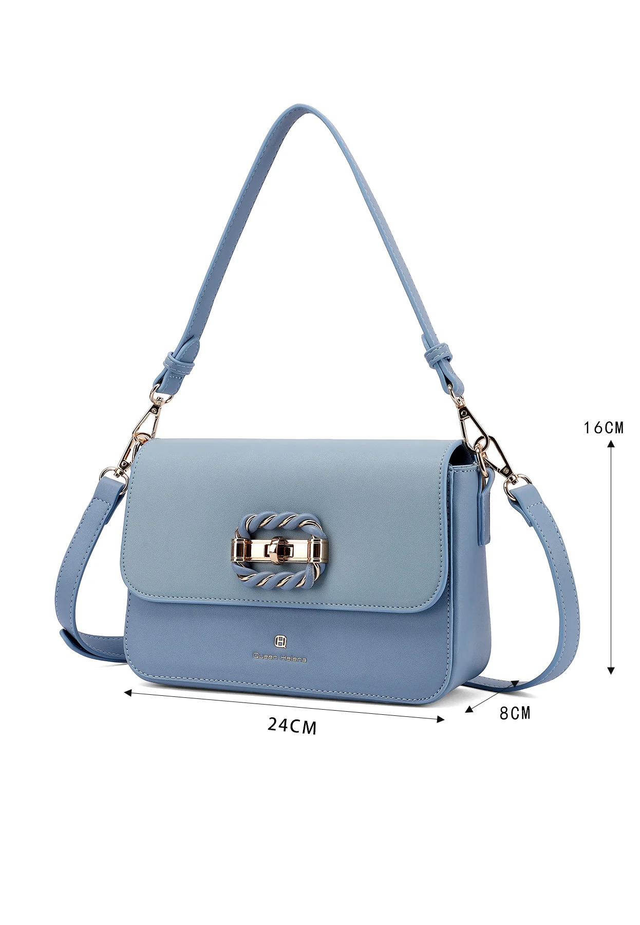 Borsa a spalla con fibbia decorativa e tracolla M1106 - Image 28