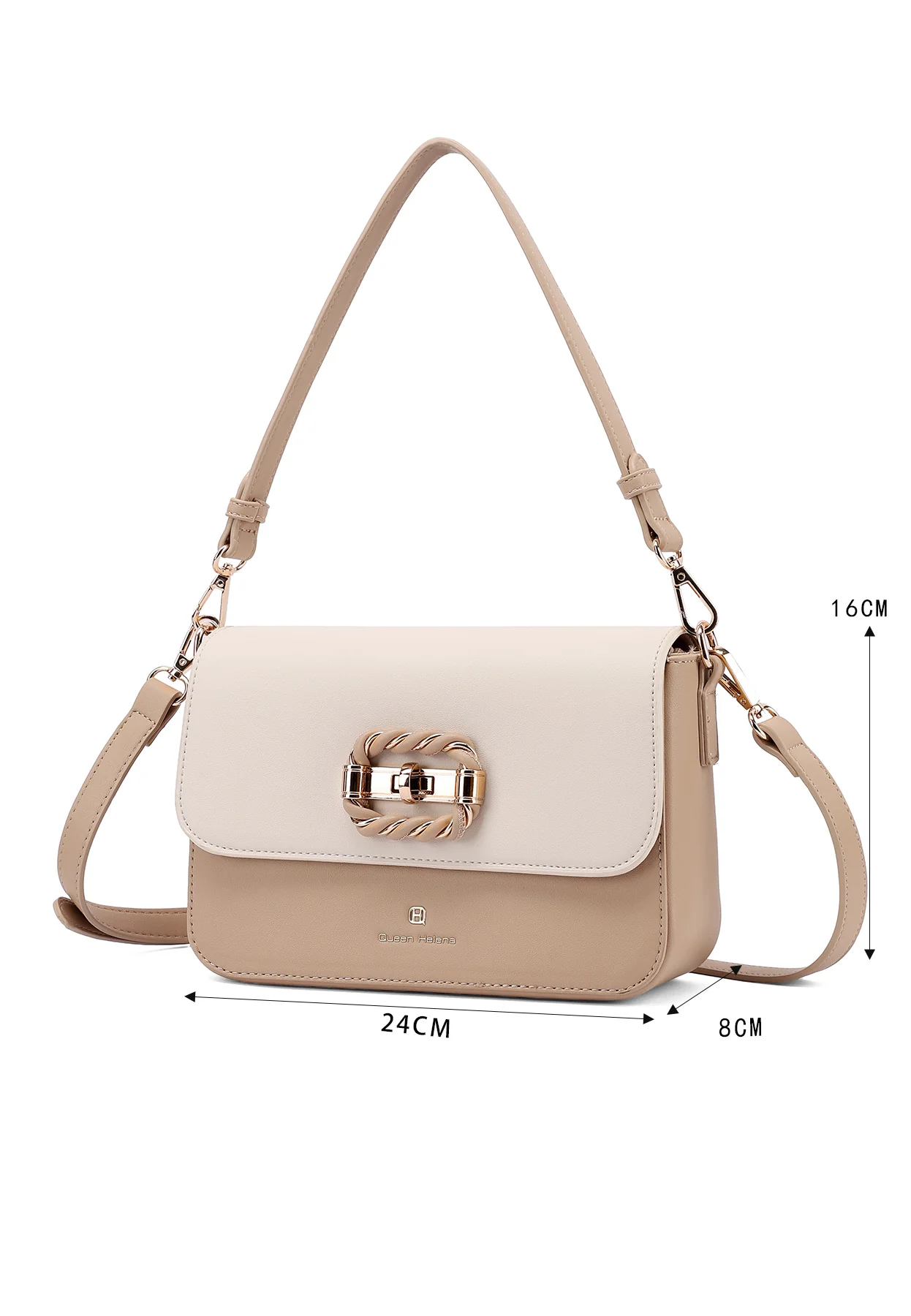 Borsa a spalla con fibbia decorativa e tracolla M1106 - Image 4