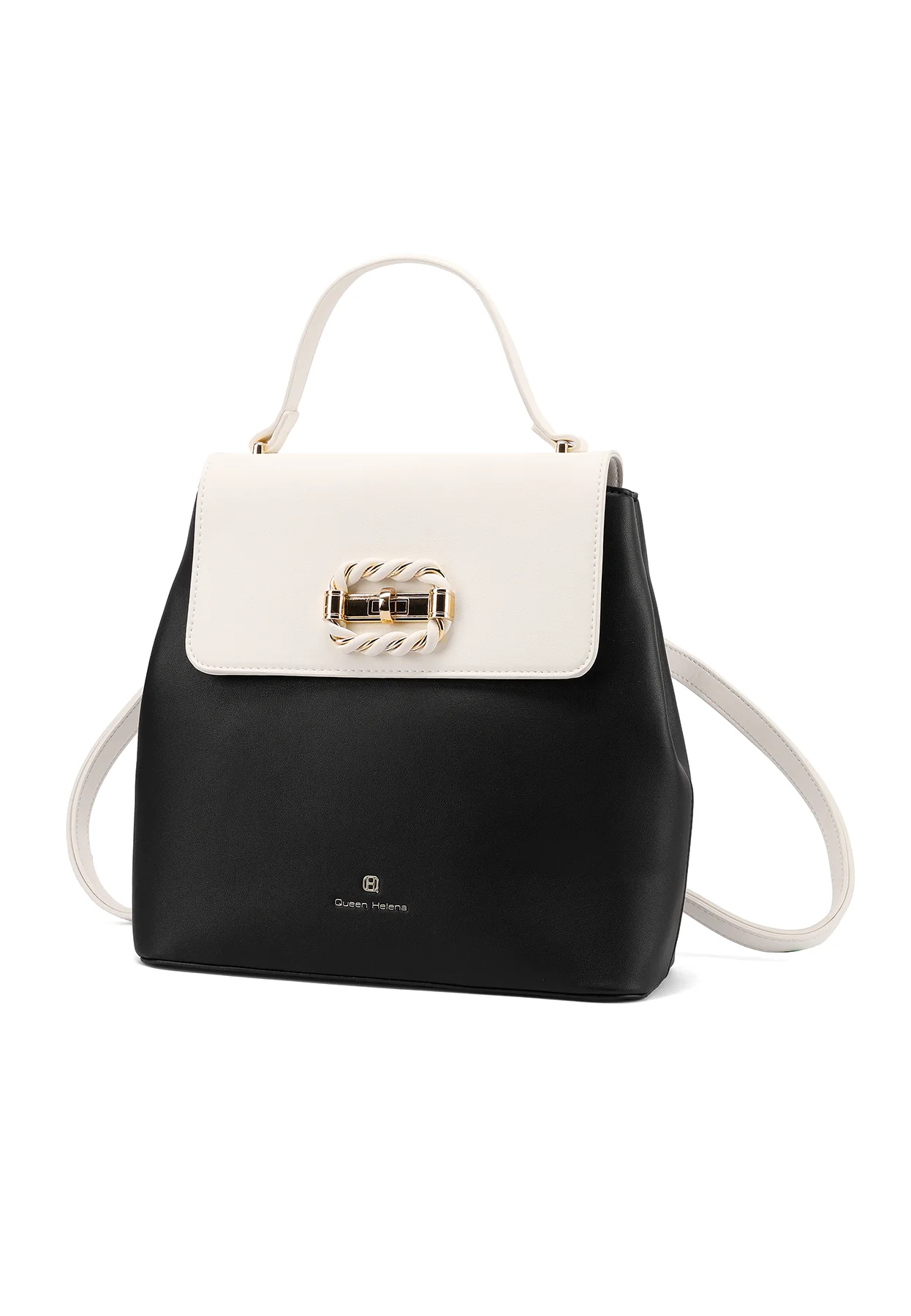 Zaino con manico elegante bicolore con fibbia decorativa M1107 - Image 2