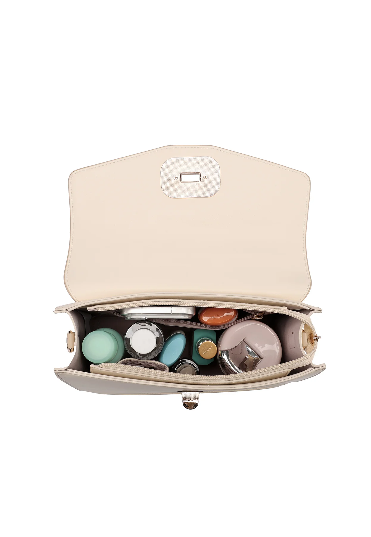 Borsa a mano elegante bicolore con fibbia e manico M1108 - Image 12