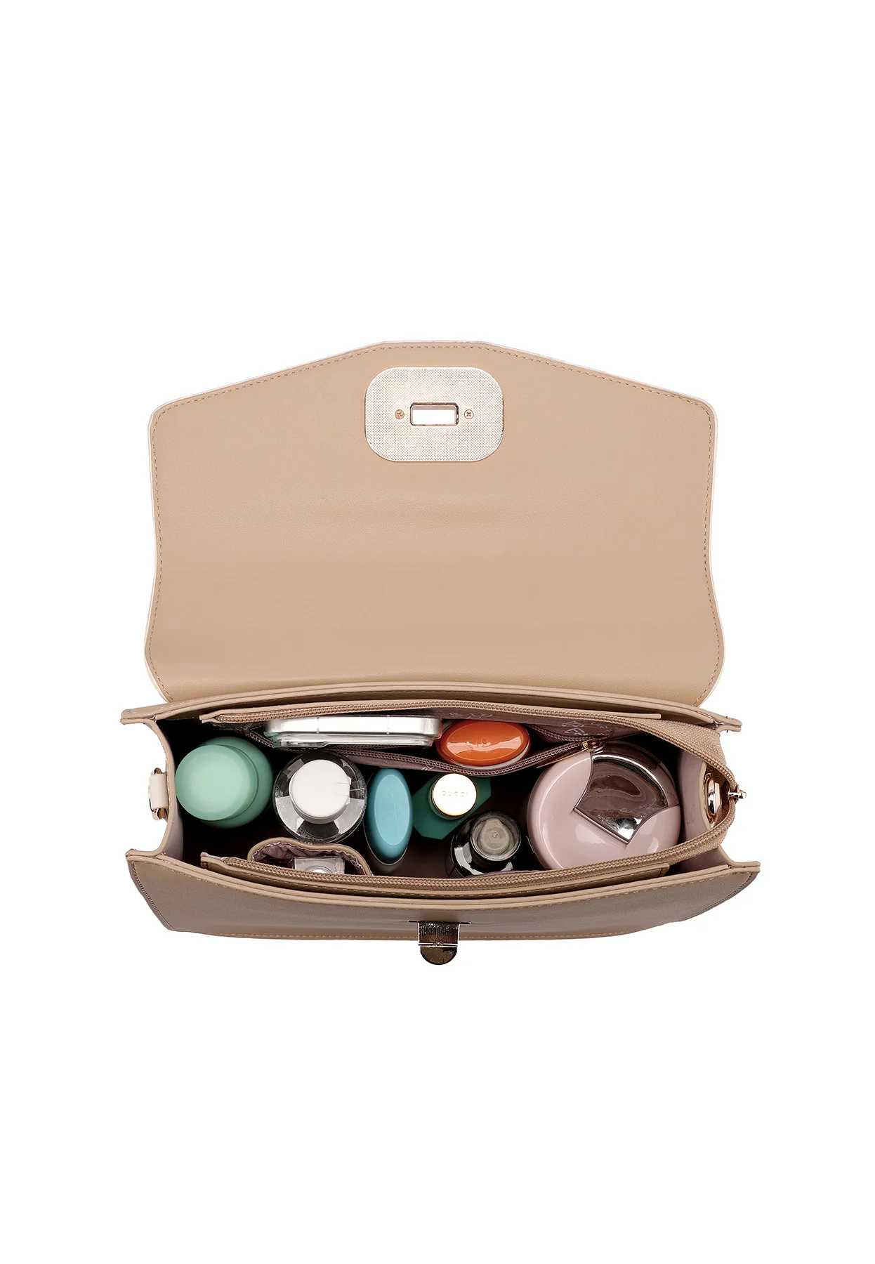 Borsa a mano elegante bicolore con fibbia e manico M1108 - Image 18