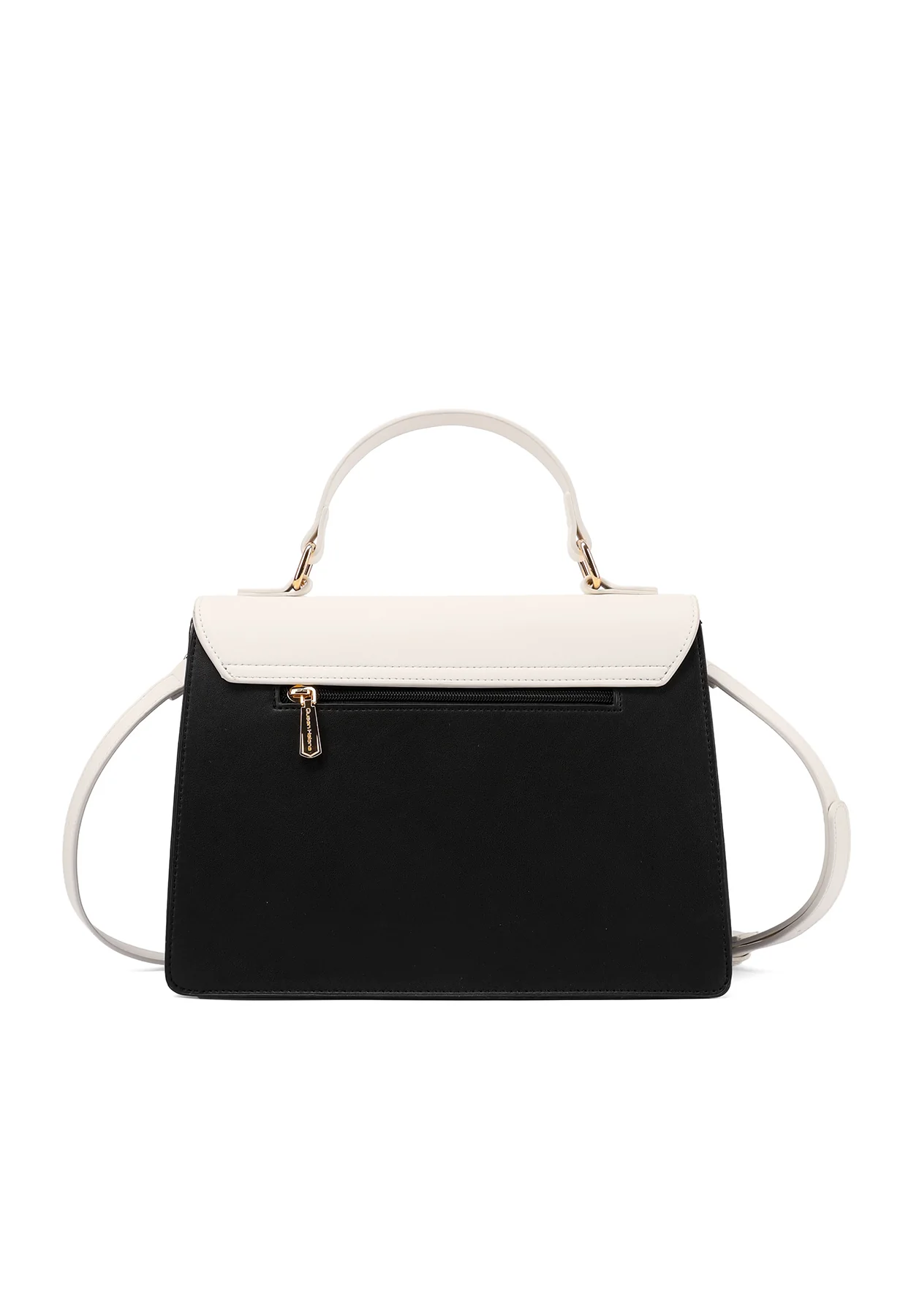 Borsa a mano elegante bicolore con fibbia e manico M1108 - Image 5