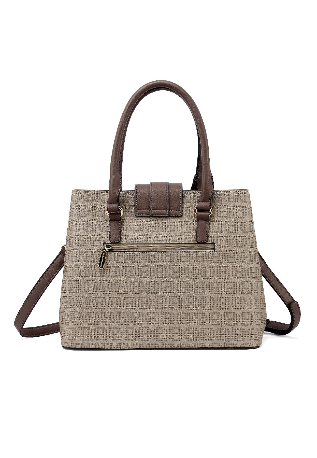 Borsa a mano con stampa logo e tracolla chiusura geometrica M1109 - Image 11