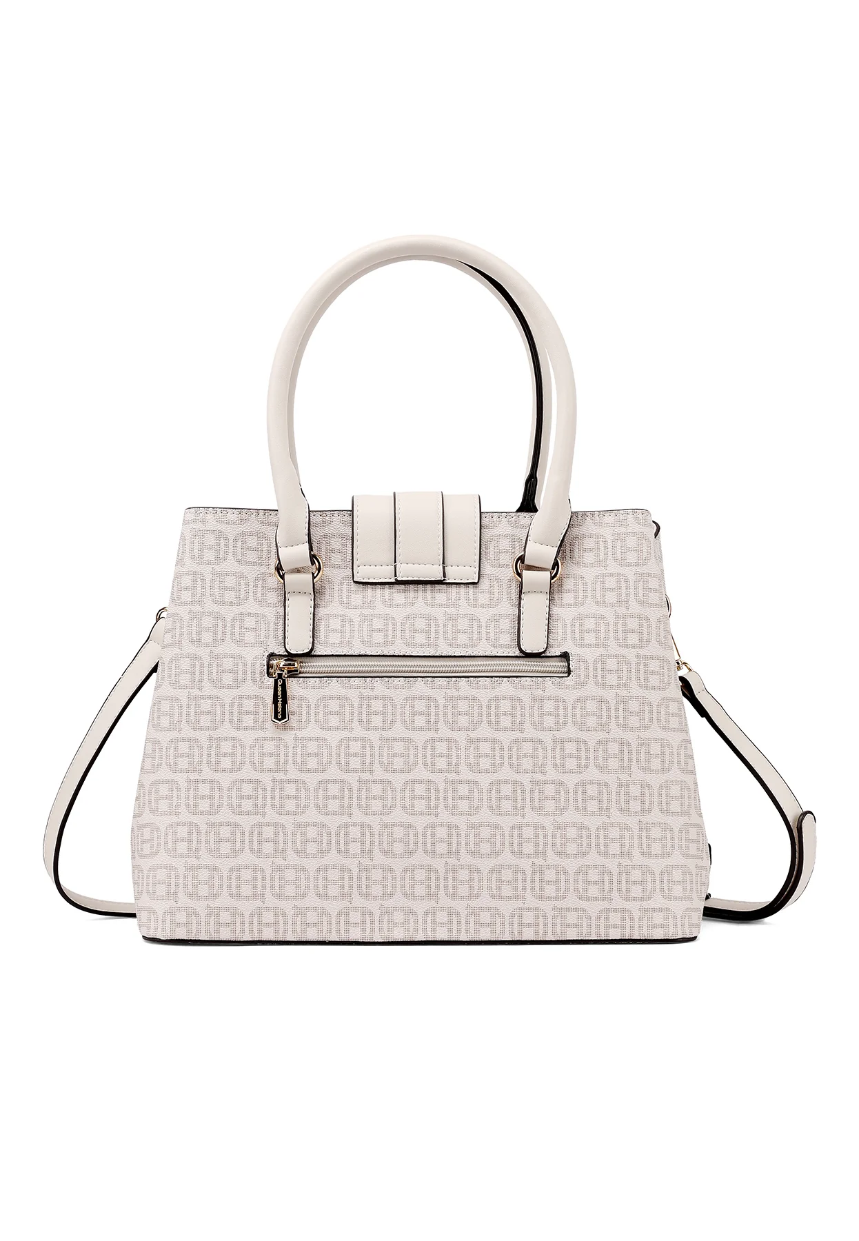 Borsa a mano con stampa logo e tracolla chiusura geometrica M1109 - Image 17