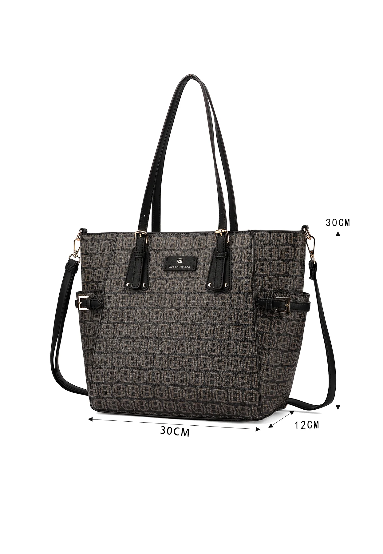 Borsa shopper con stampa logo e tracolla M1110 - Image 10