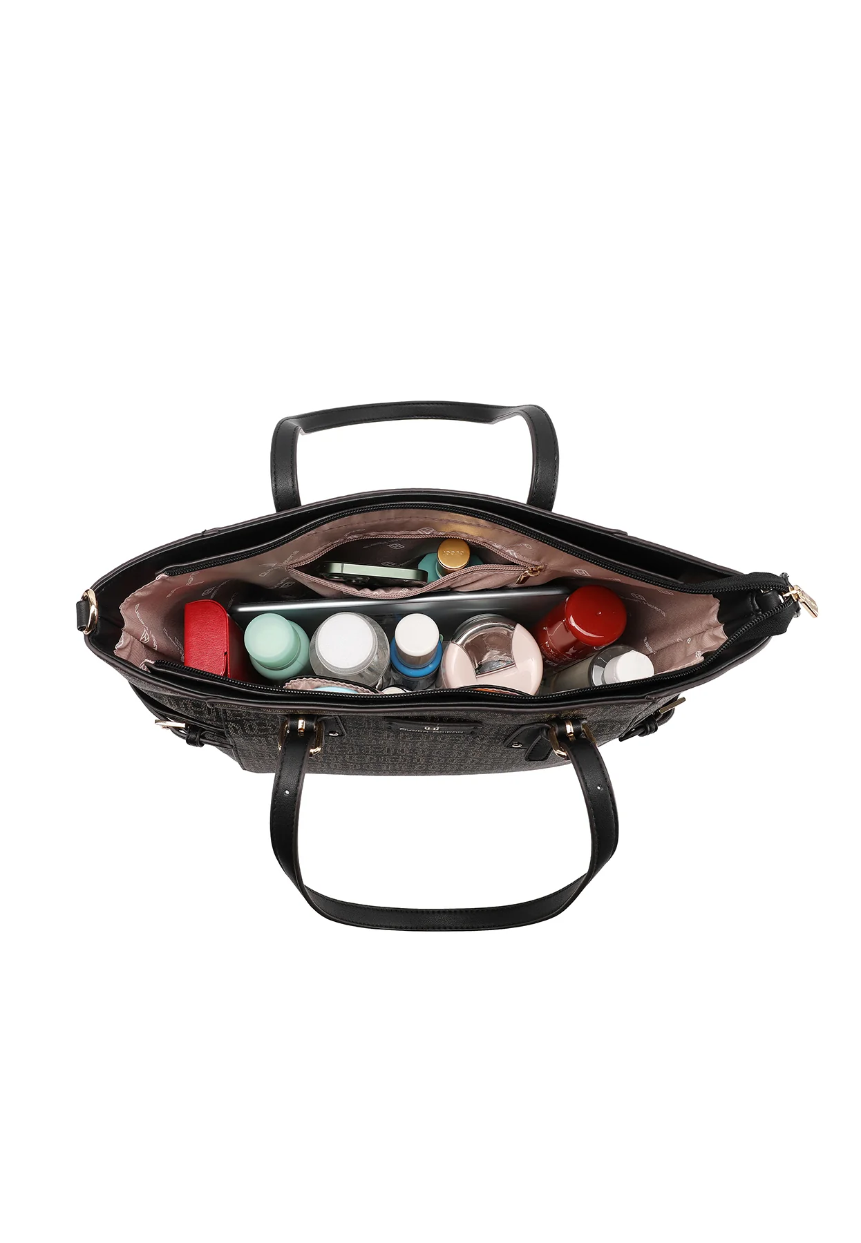 Borsa shopper con stampa logo e tracolla M1110 - Image 12