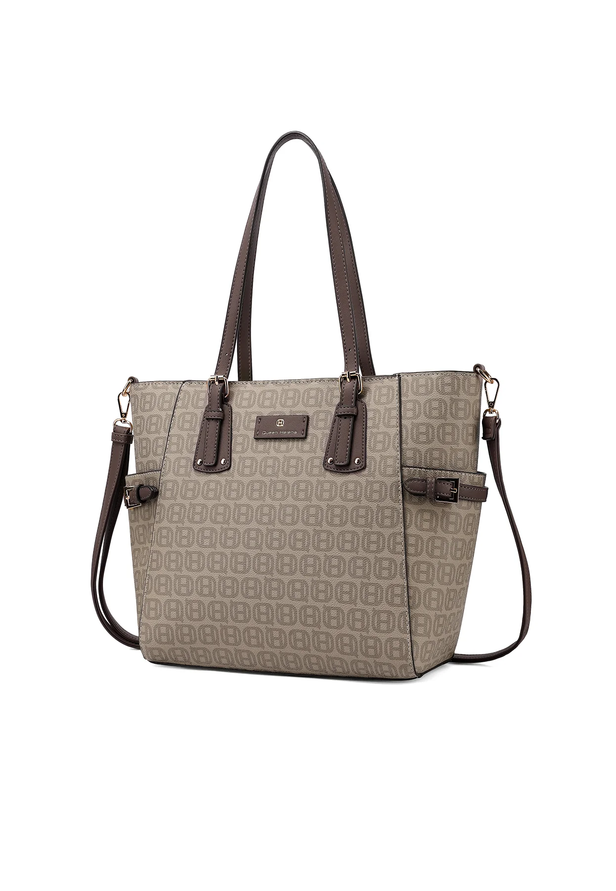 Borsa shopper con stampa logo e tracolla M1110 - Image 3
