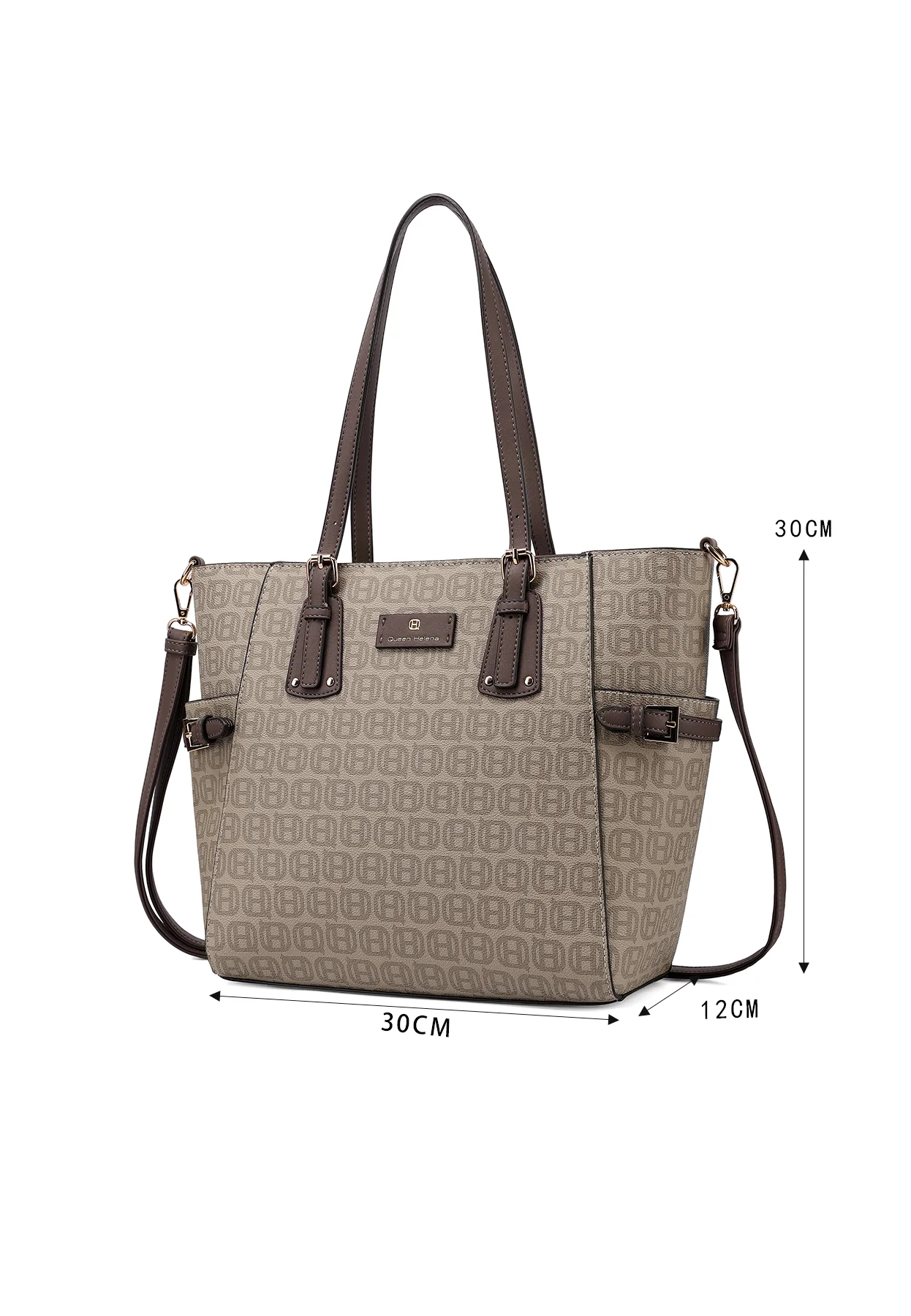 Borsa shopper con stampa logo e tracolla M1110 - Image 4