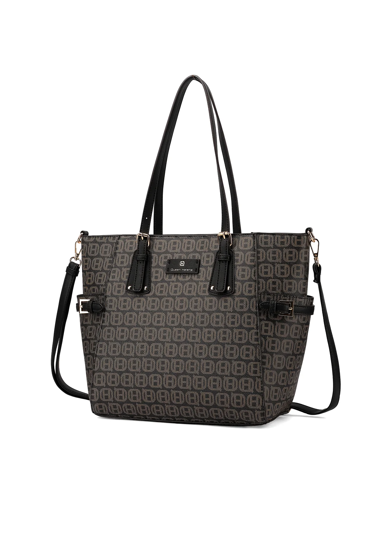 Borsa shopper con stampa logo e tracolla M1110 - Image 9