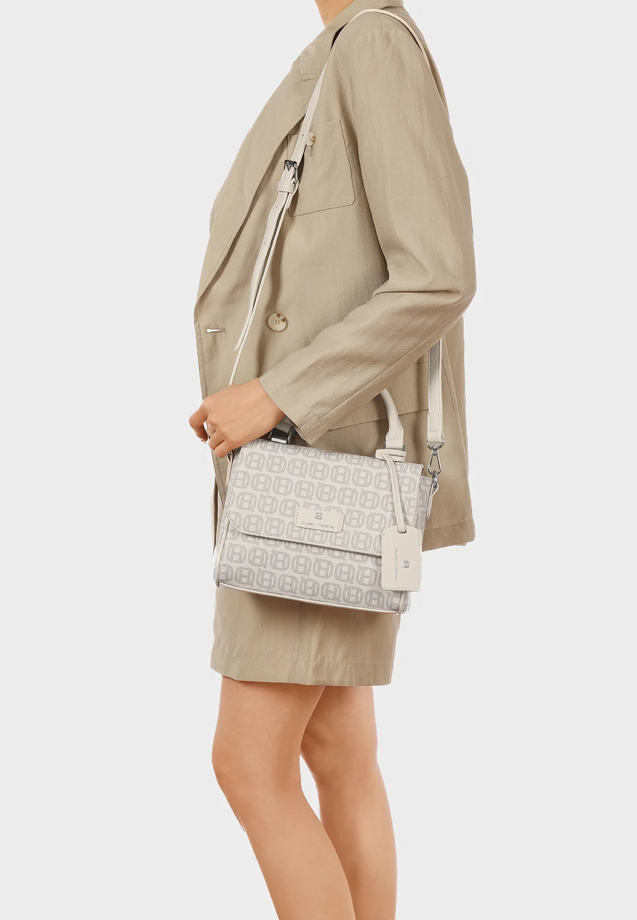 Borsa a mano con stampa logo e tracolla M1113