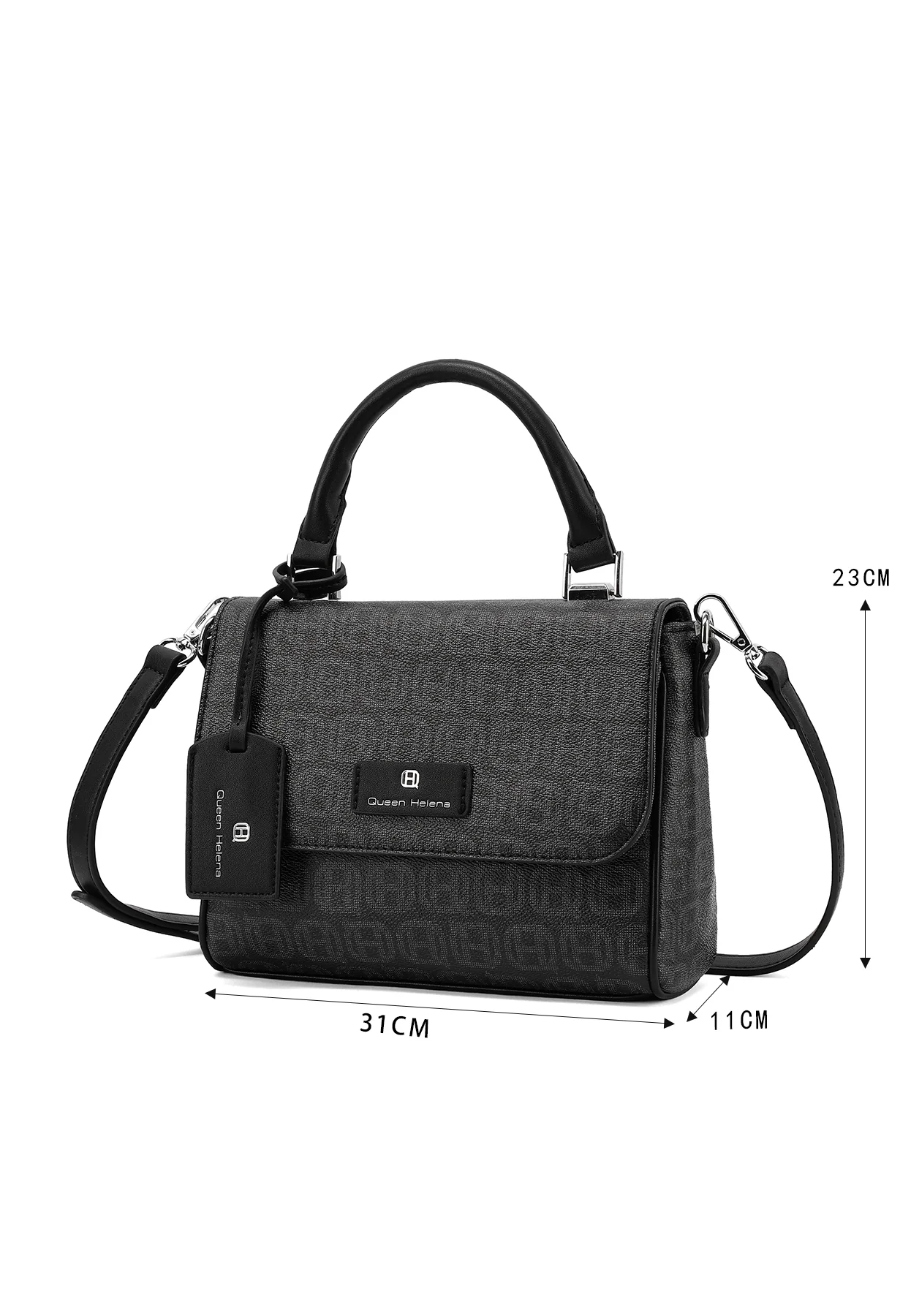 Borsa a mano con stampa logo e tracolla M1113 - Image 10