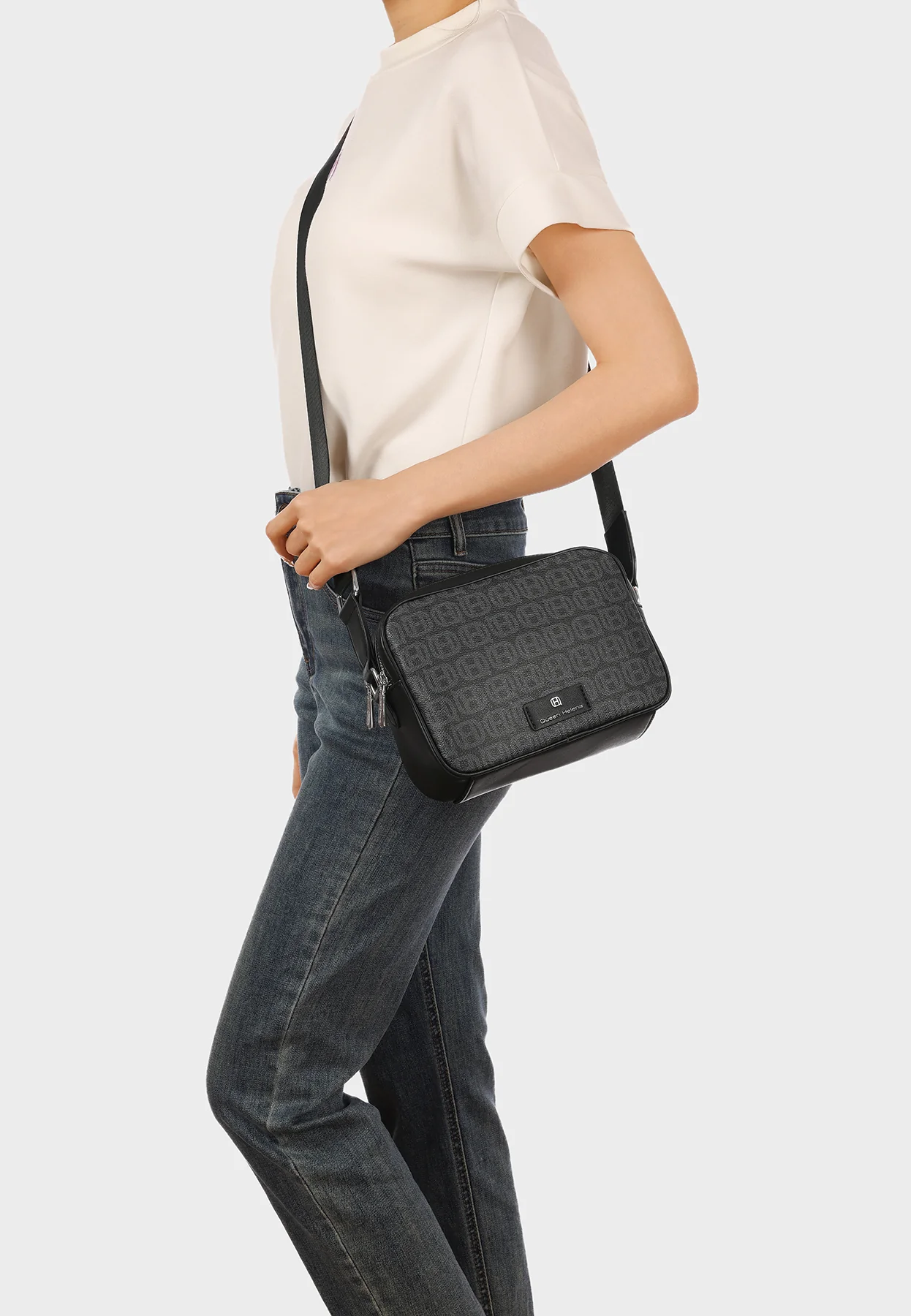 Borsa a tracolla compatta con stampa logo M1114 - Image 7