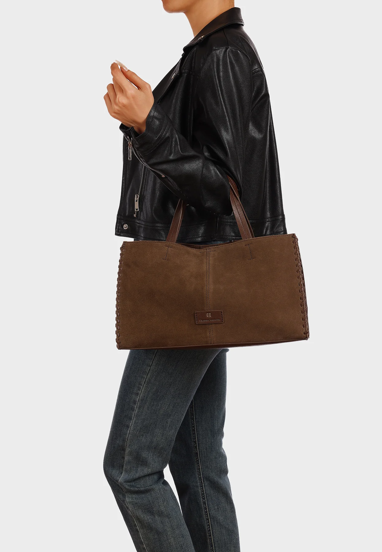 Borsa a mano con tracolla e dettagli intrecciati M1115 - Image 13