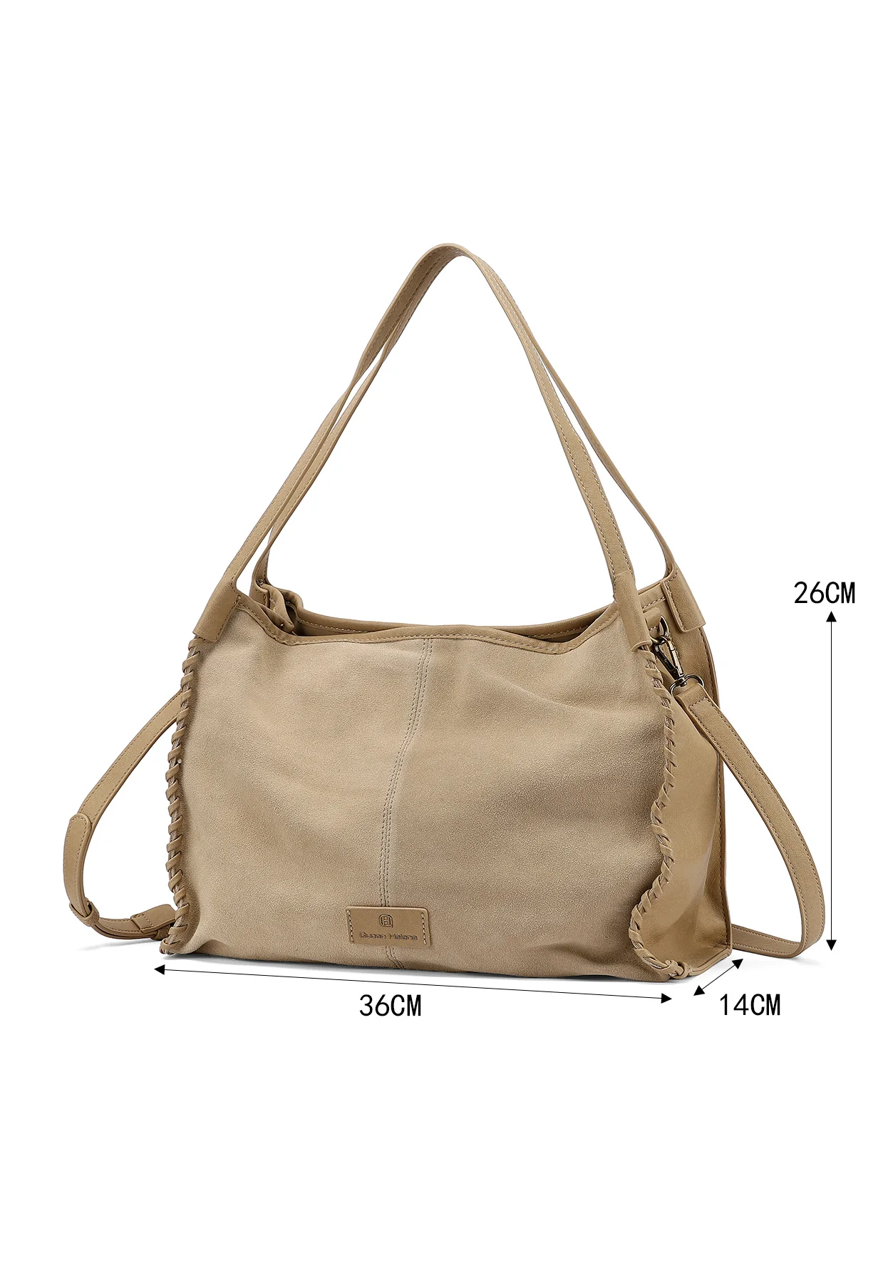 Borsa a spalla morbida con tracolla e dettagli intrecciati M1116 - Image 10