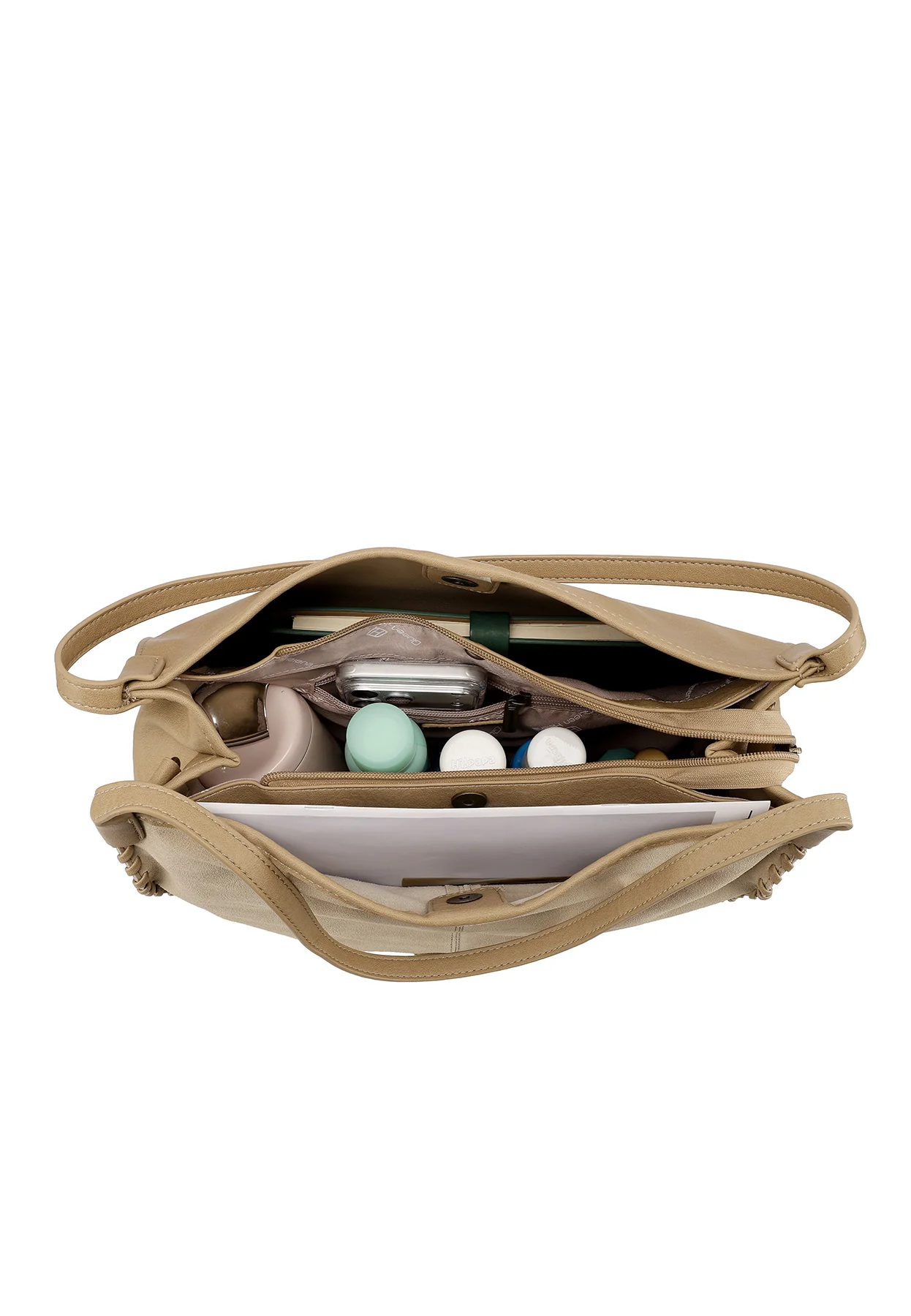 Borsa a spalla morbida con tracolla e dettagli intrecciati M1116 - Image 12