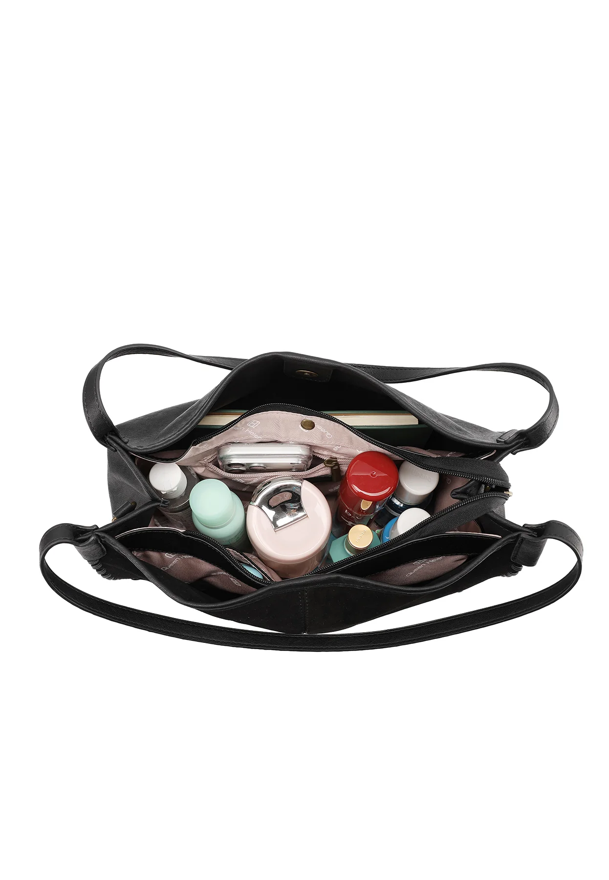 Borsa a spalla morbida con tracolla e dettagli intrecciati M1116 - Image 24
