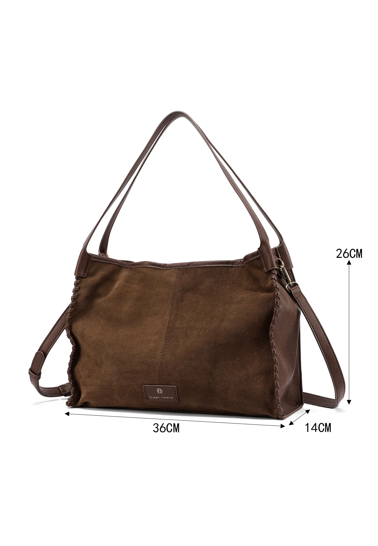 Borsa a spalla morbida con tracolla e dettagli intrecciati M1116 - Image 4