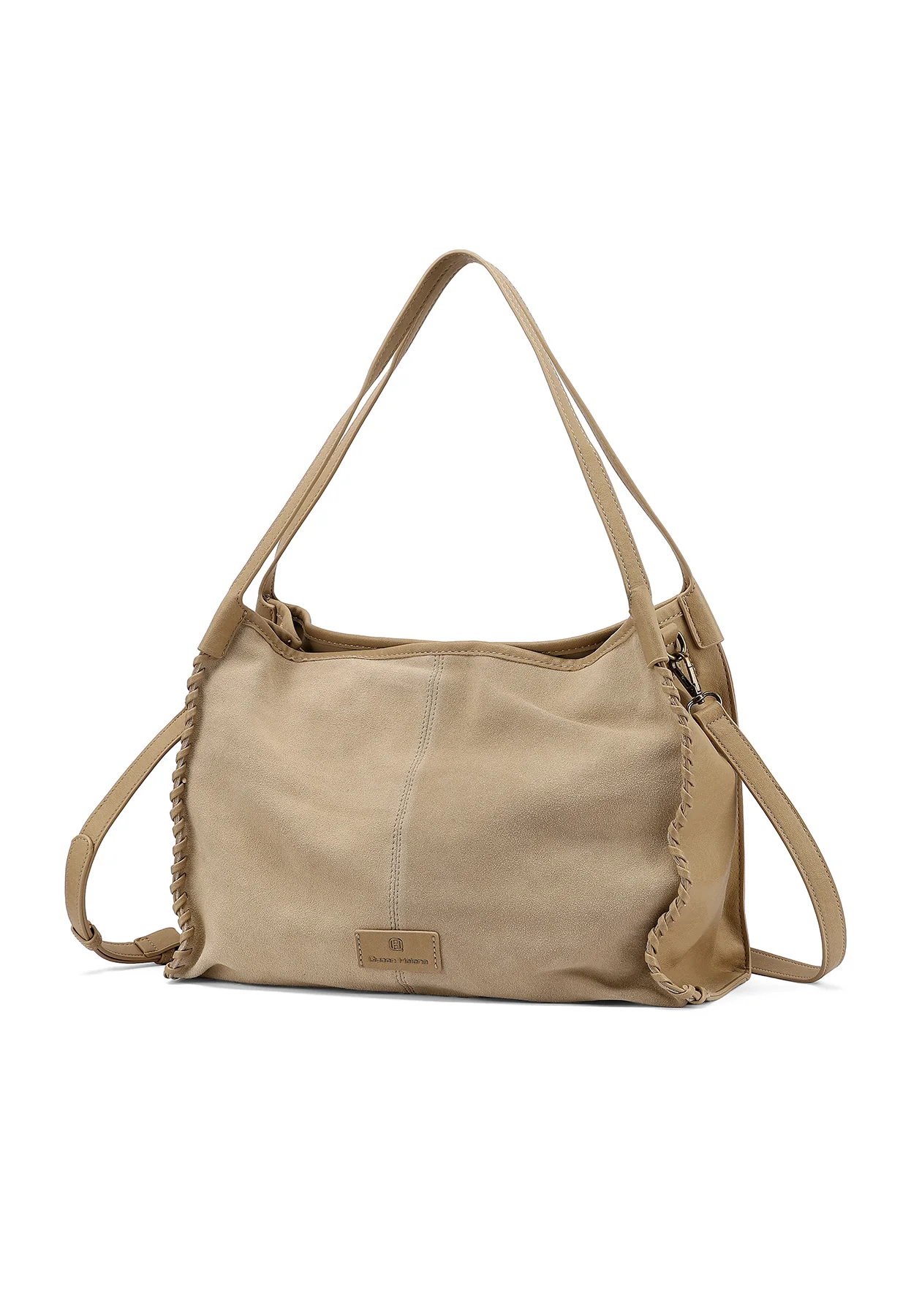 Borsa a spalla morbida con tracolla e dettagli intrecciati M1116 - Image 9