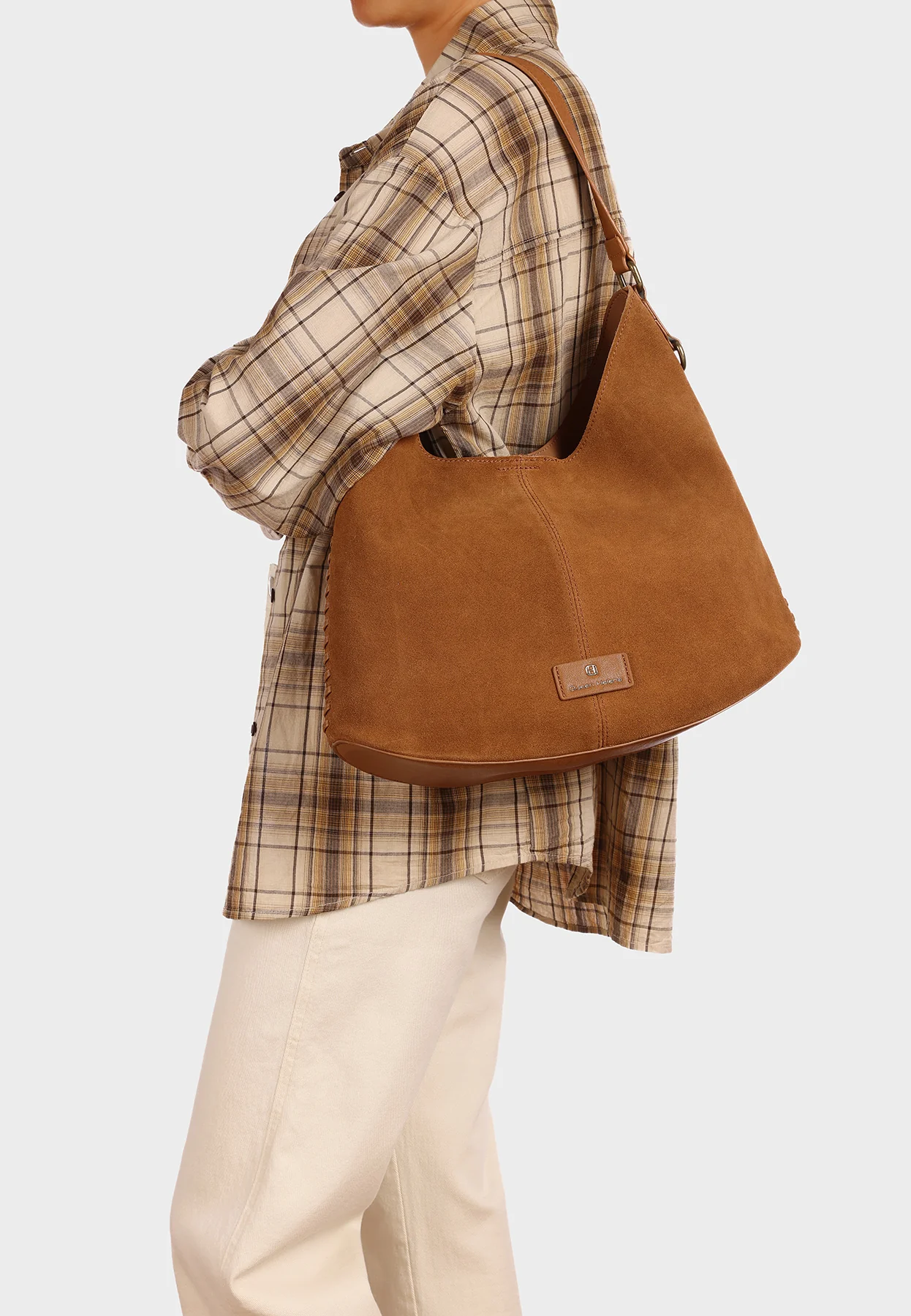 Borsa scamosciata a spalla morbida con tracolla M1117 - Image 13