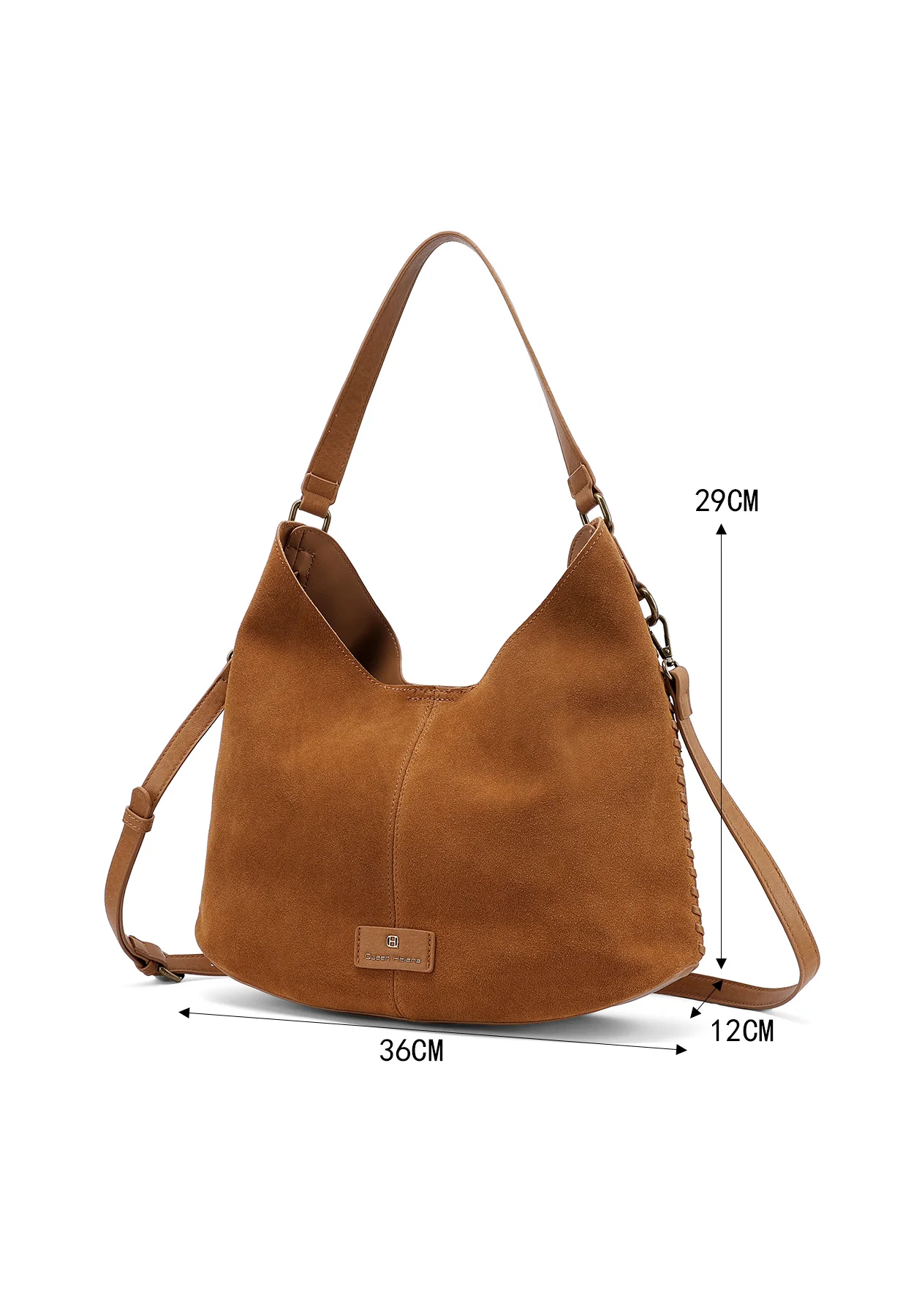 Borsa scamosciata a spalla morbida con tracolla M1117 - Image 16