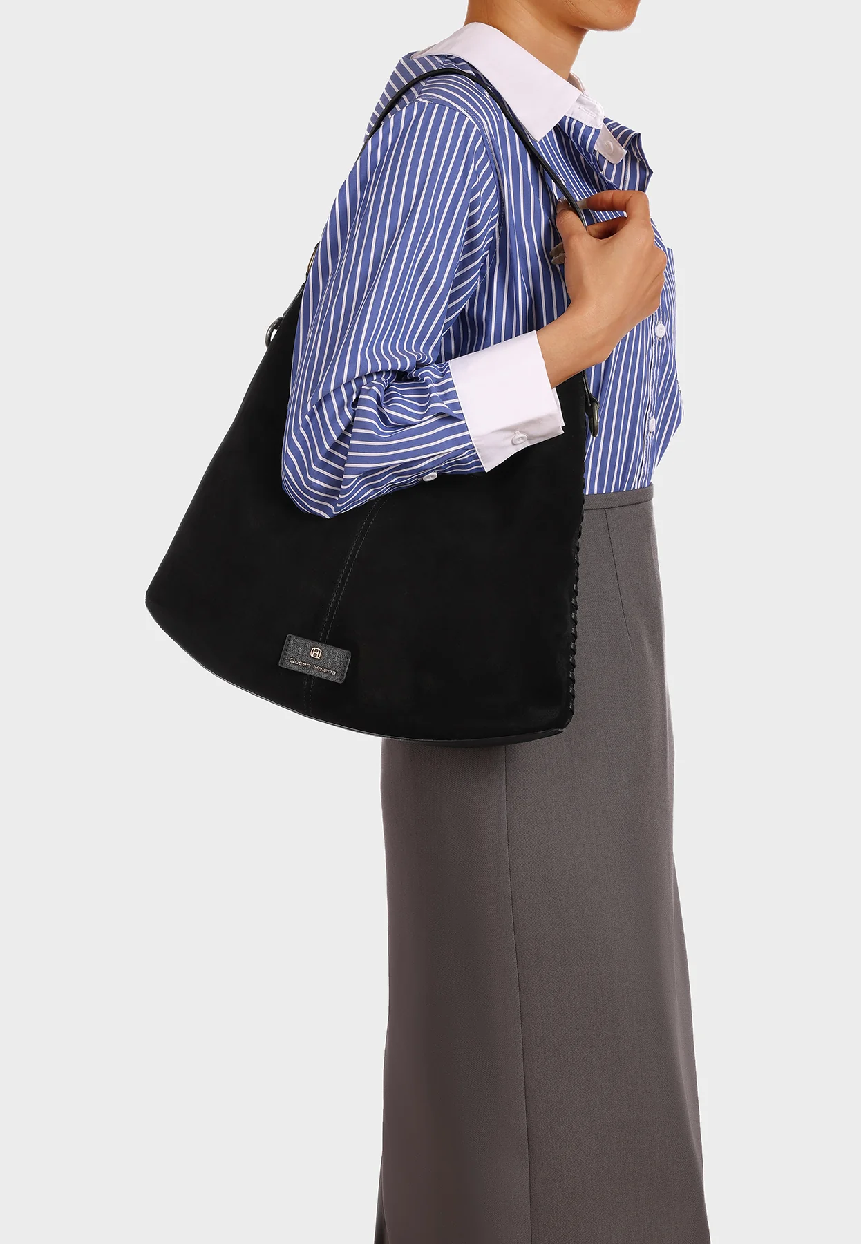 Borsa scamosciata a spalla morbida con tracolla M1117 - Image 19