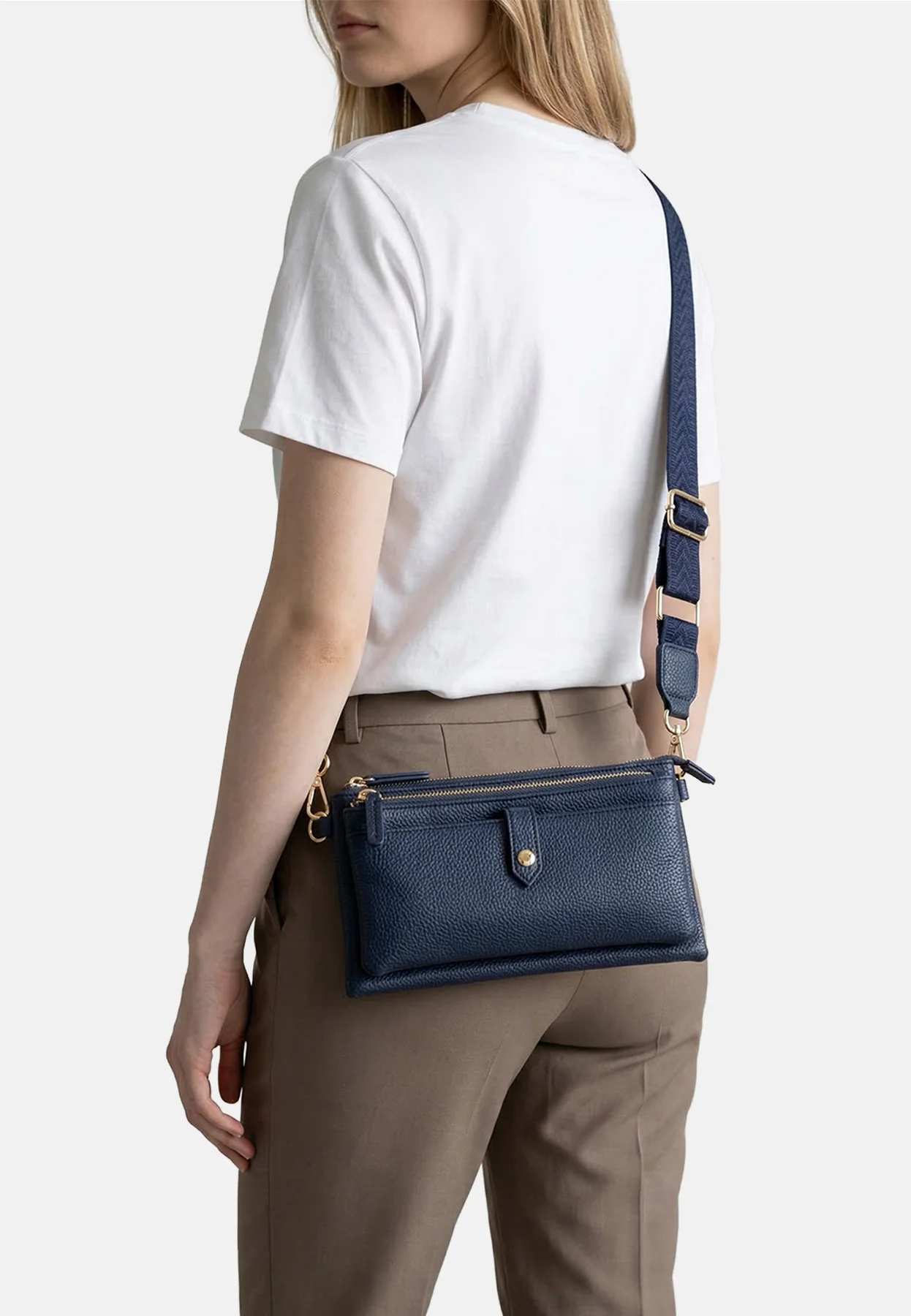 Borsa a tracolla compatta con zip e tasche – PF22-9 - Image 16