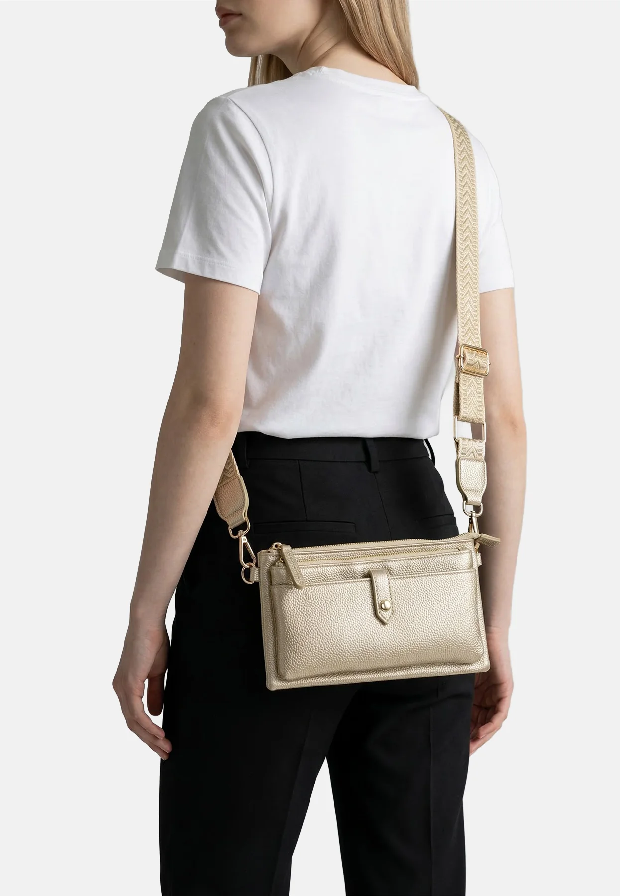 Borsa a tracolla compatta con zip e tasche – PF22-9 - Image 21
