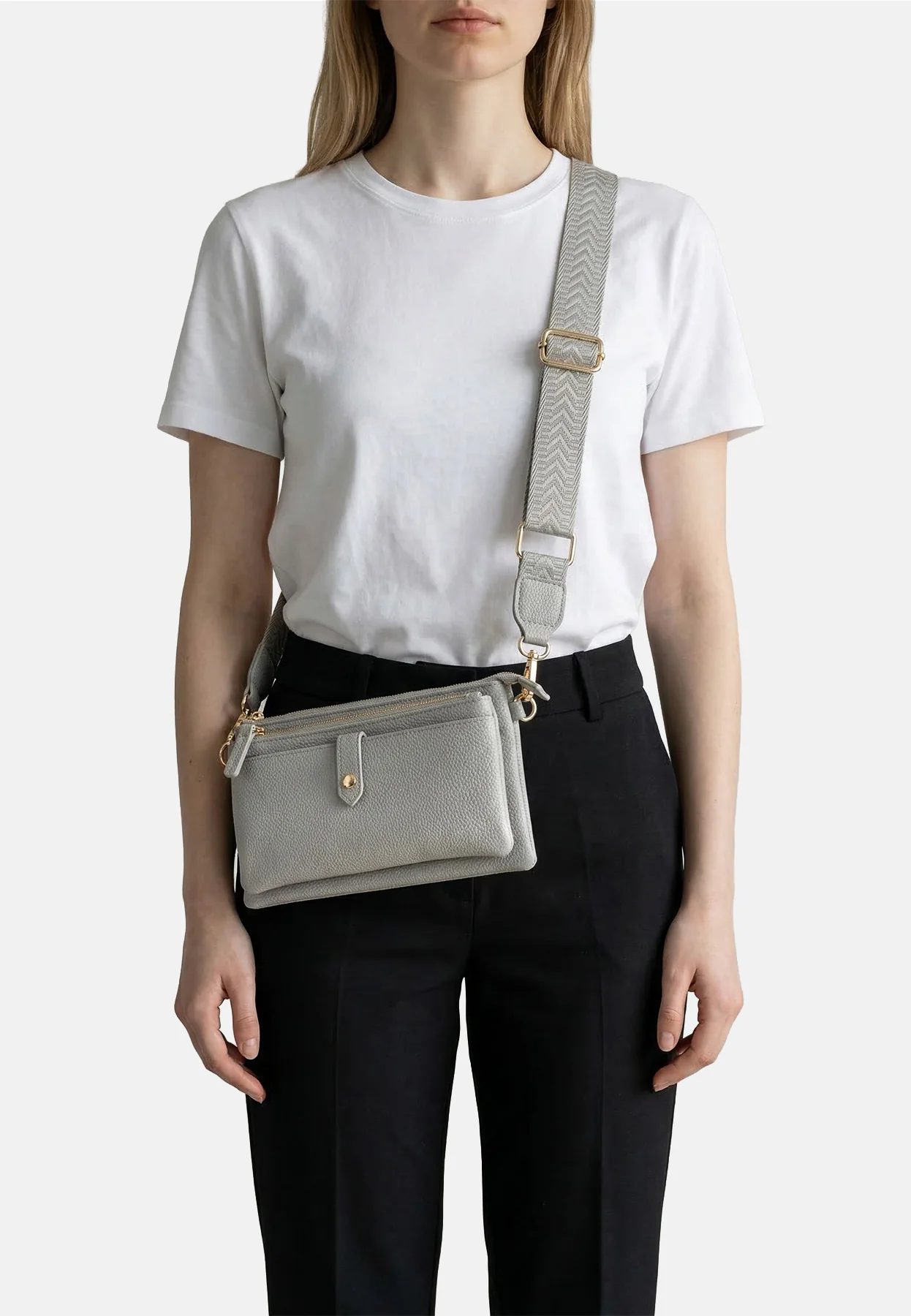 Borsa a tracolla compatta con zip e tasche – PF22-9 - Image 26