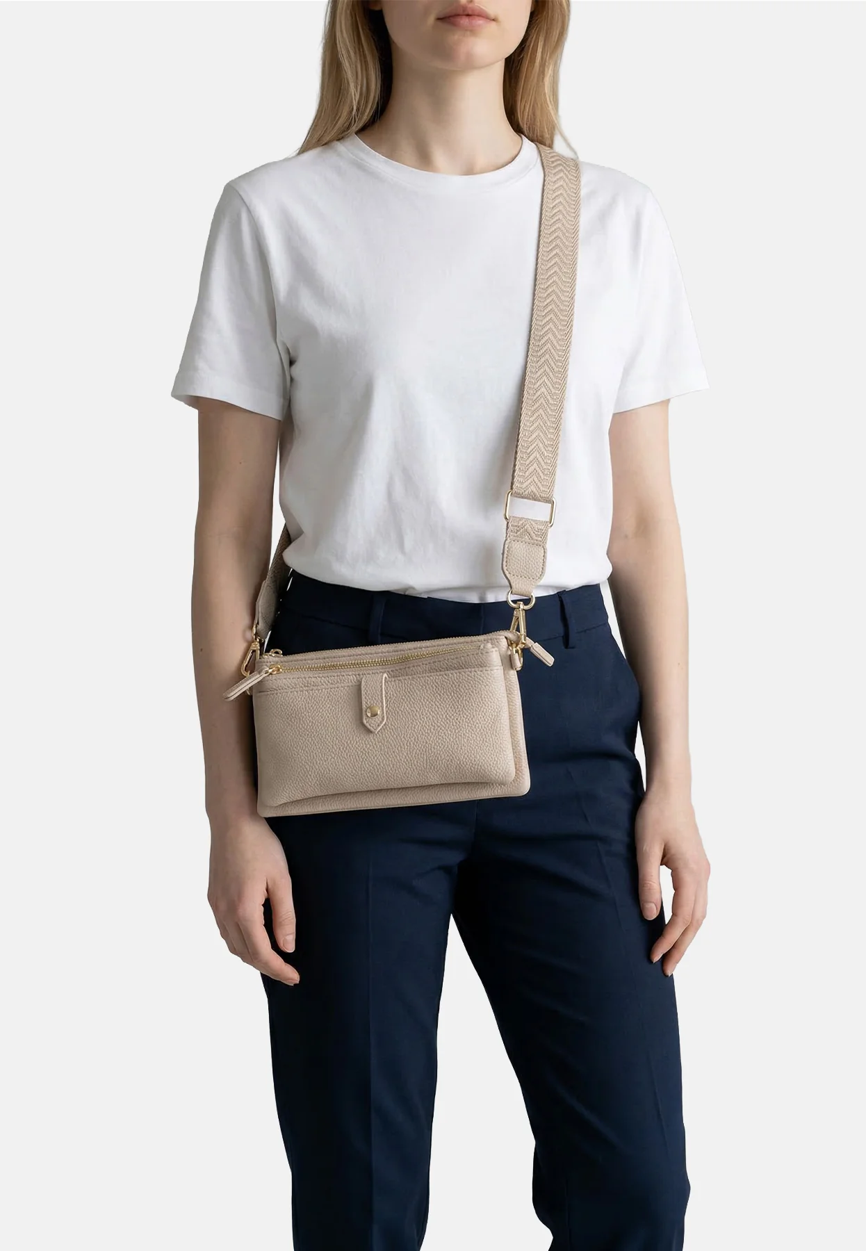 Borsa a tracolla compatta con zip e tasche – PF22-9 - Image 31
