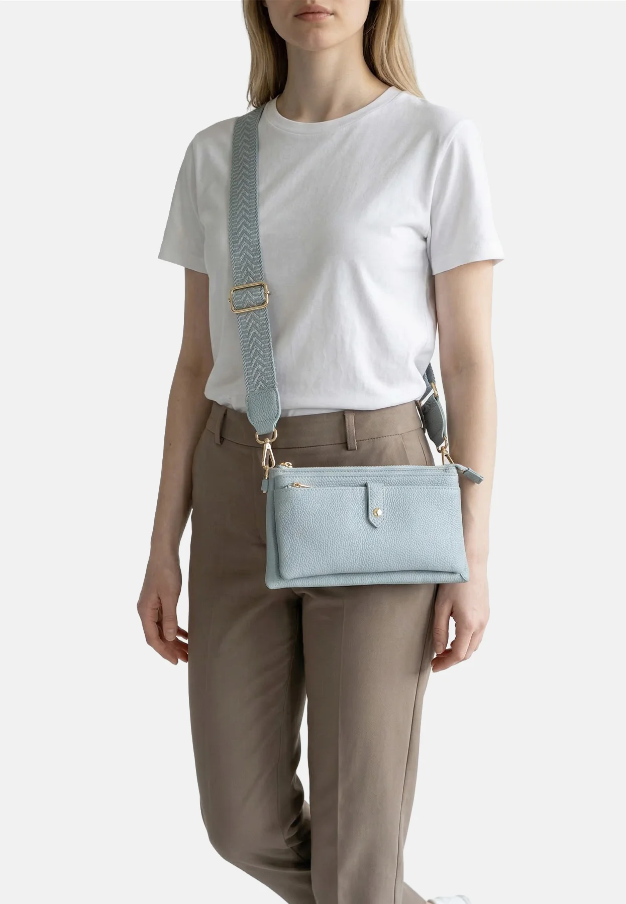 Borsa a tracolla compatta con zip e tasche – PF22-9 - Image 41