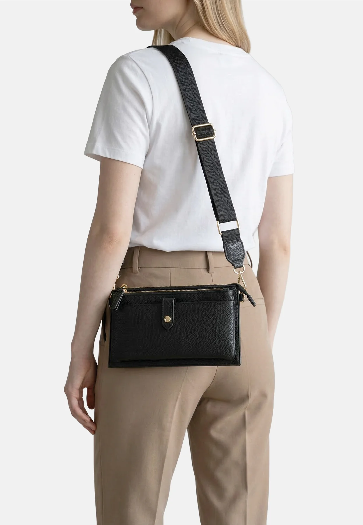 Borsa a tracolla compatta con zip e tasche – PF22-9 - Image 6