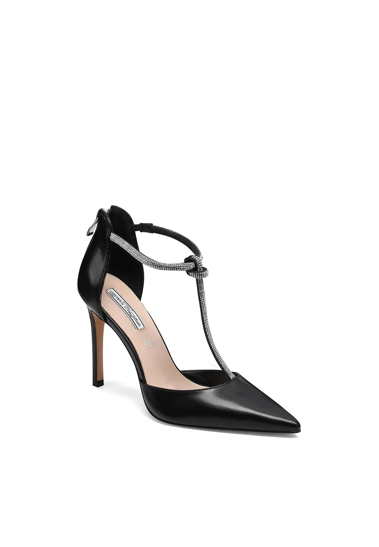 Décolleté gioiello slingback con T-bar in strass K3217 - Image 6