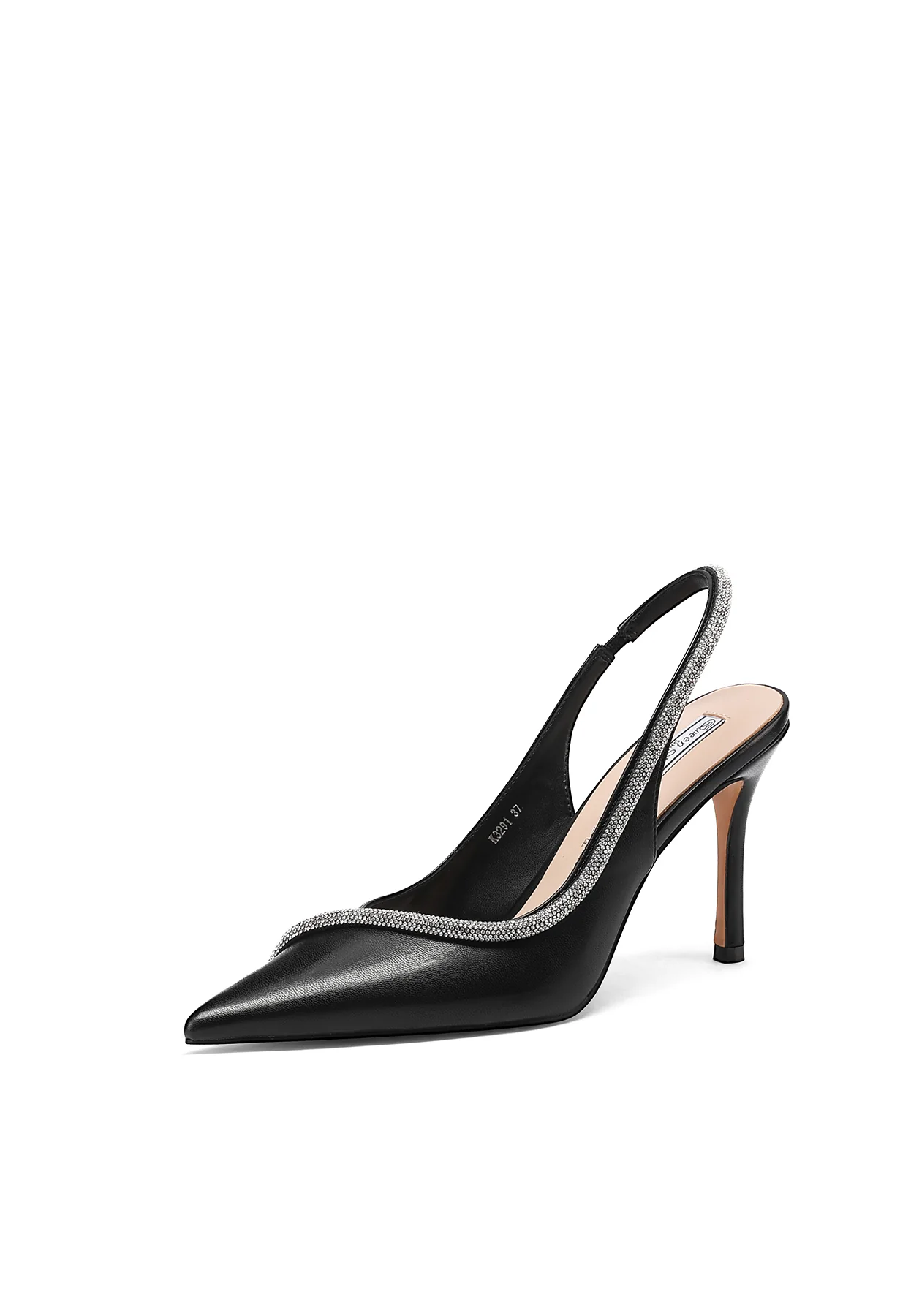 Decolleté slingback con strass e tacco alto K3291 - Image 3