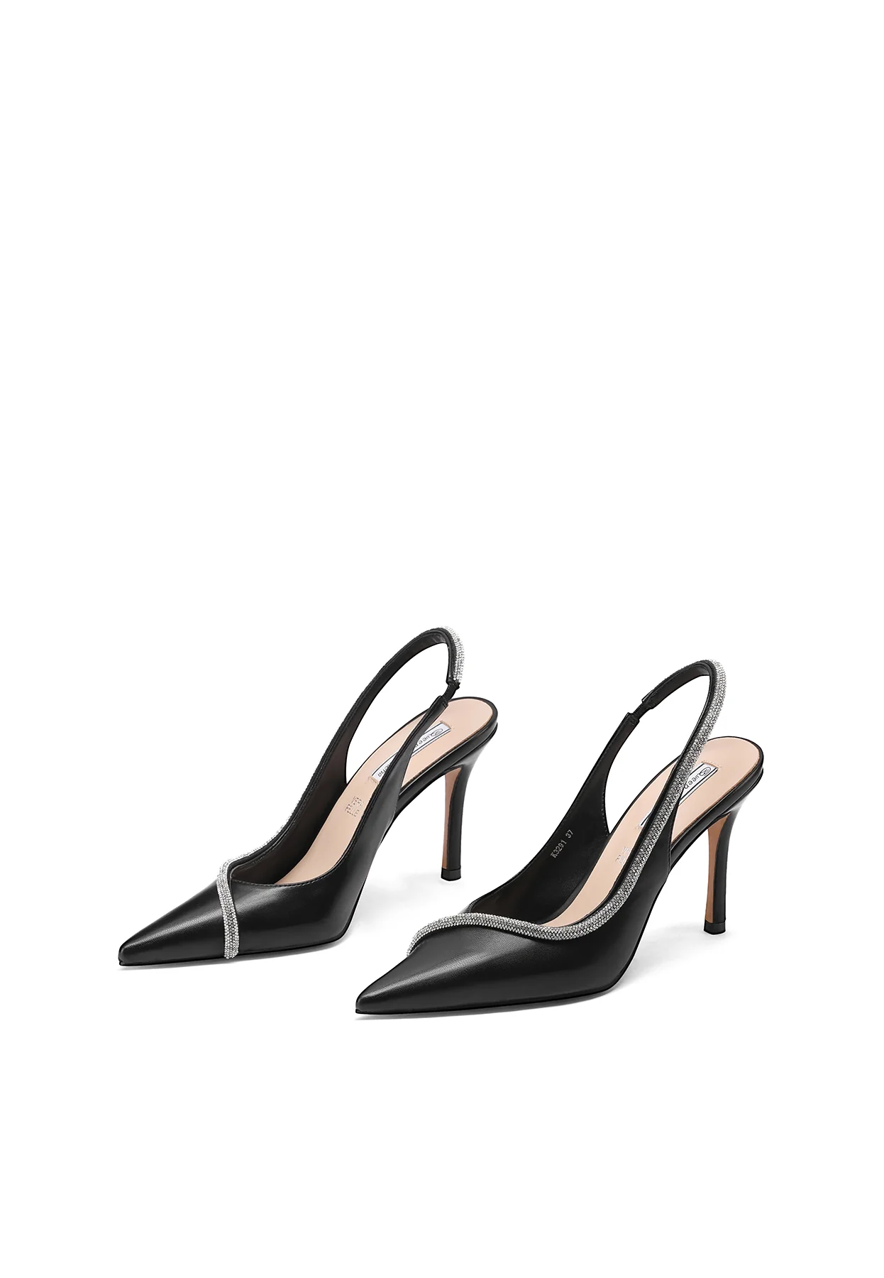 Decolleté slingback con strass e tacco alto K3291 - Image 4