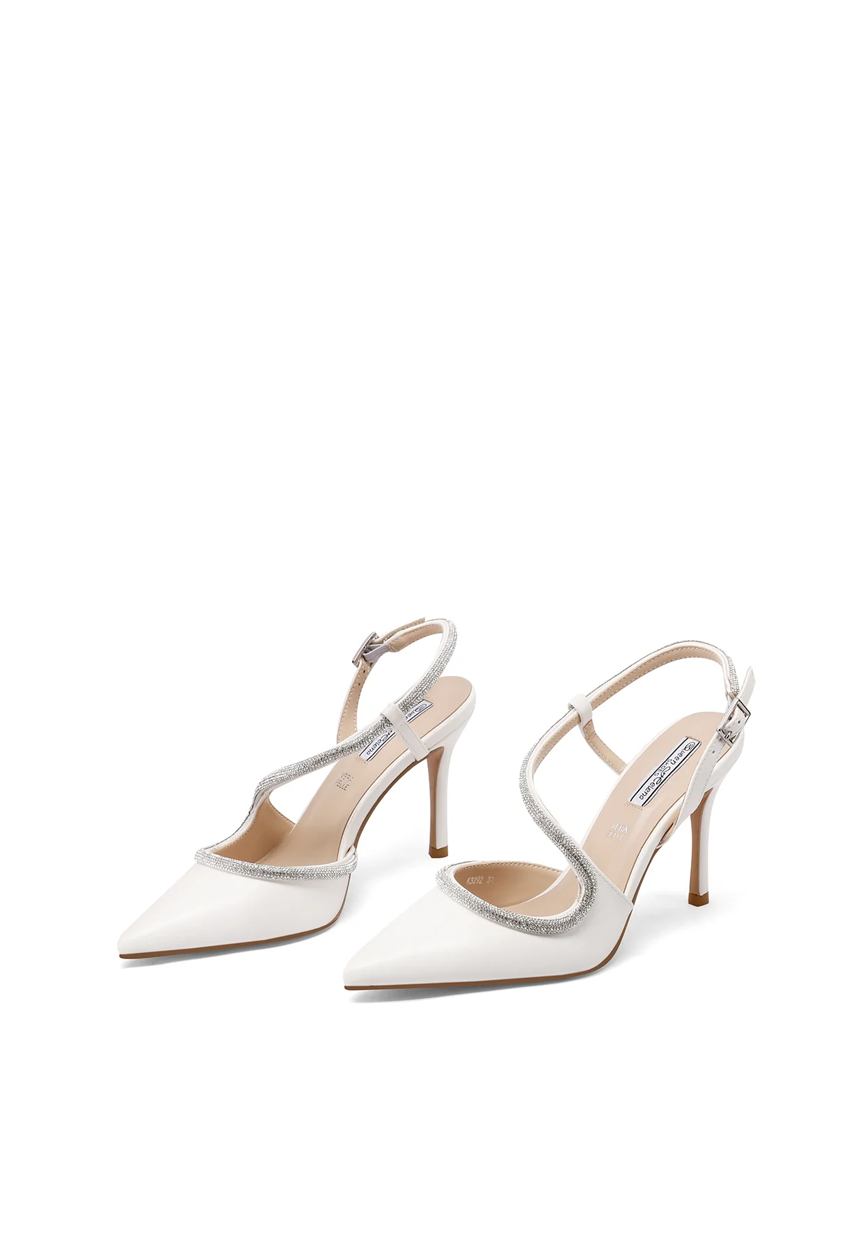 Décolleté a punta con profilo strass e slingback K3292 - Image 11